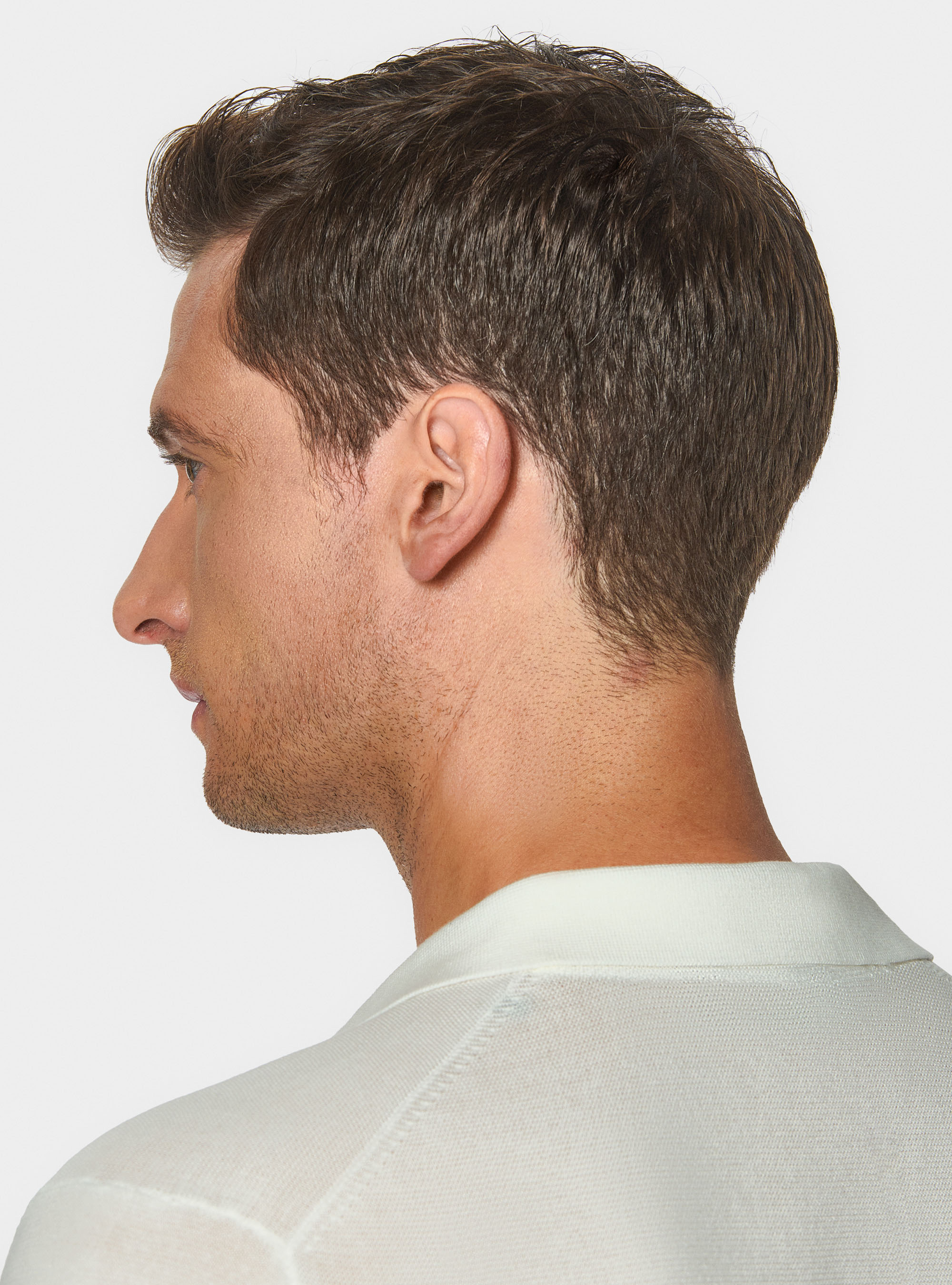 Polo in maglia links in cotone extrafine, BIANCO