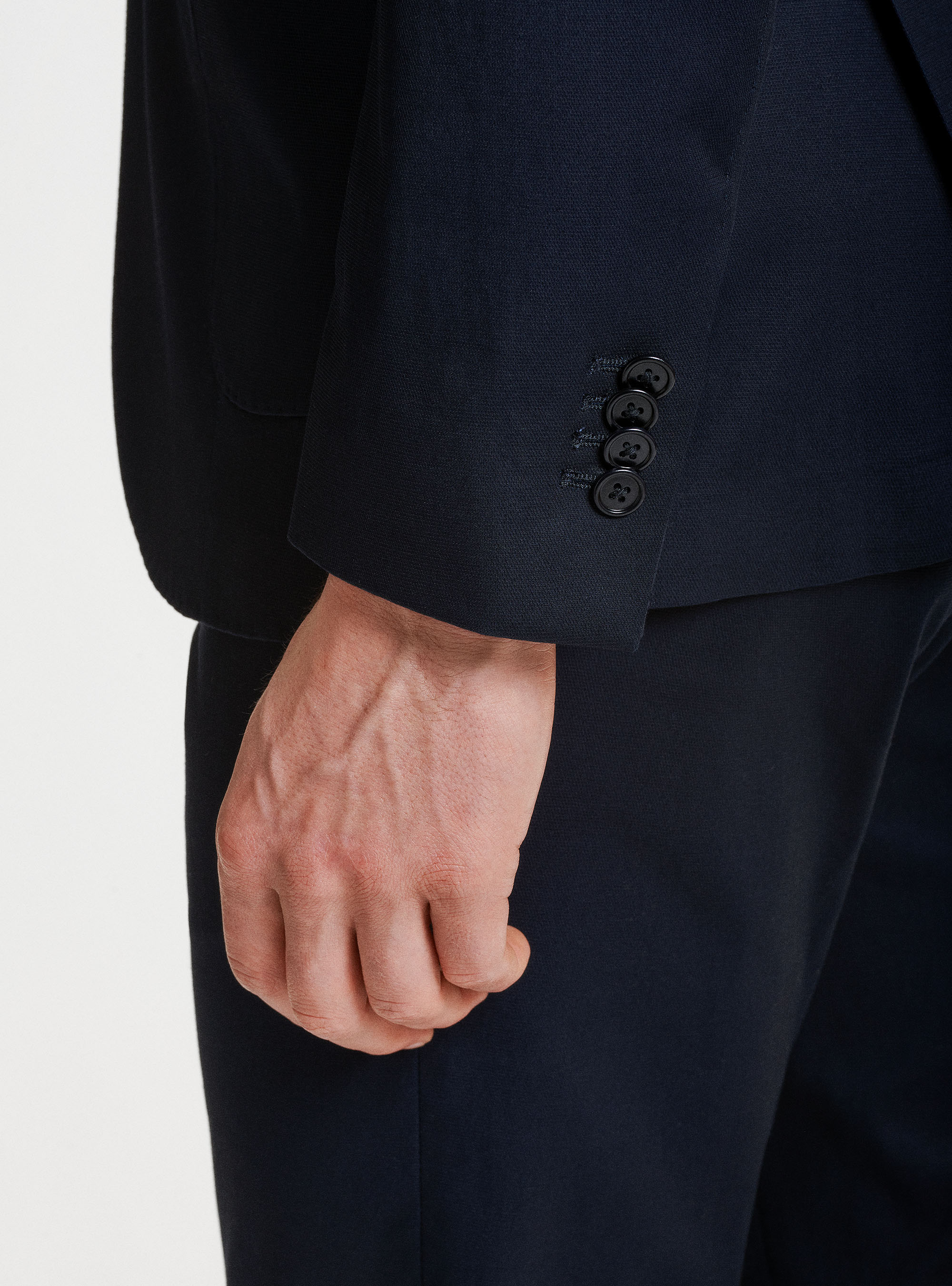Giacca per abito in cotone armaturato, BLU NAVY