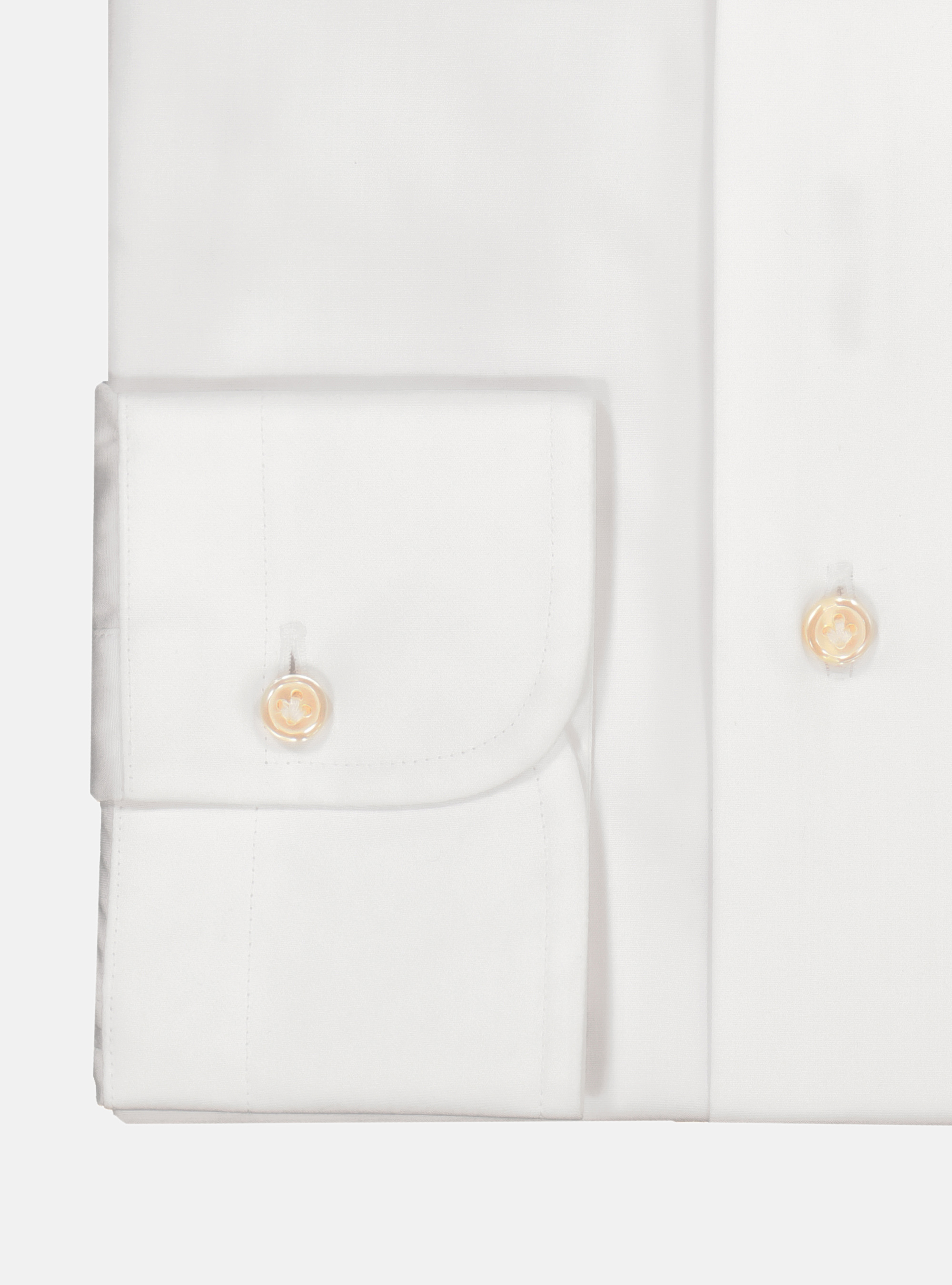 Camisa con cuello franc&egrave;s en algod&ograve;n, BLANCO