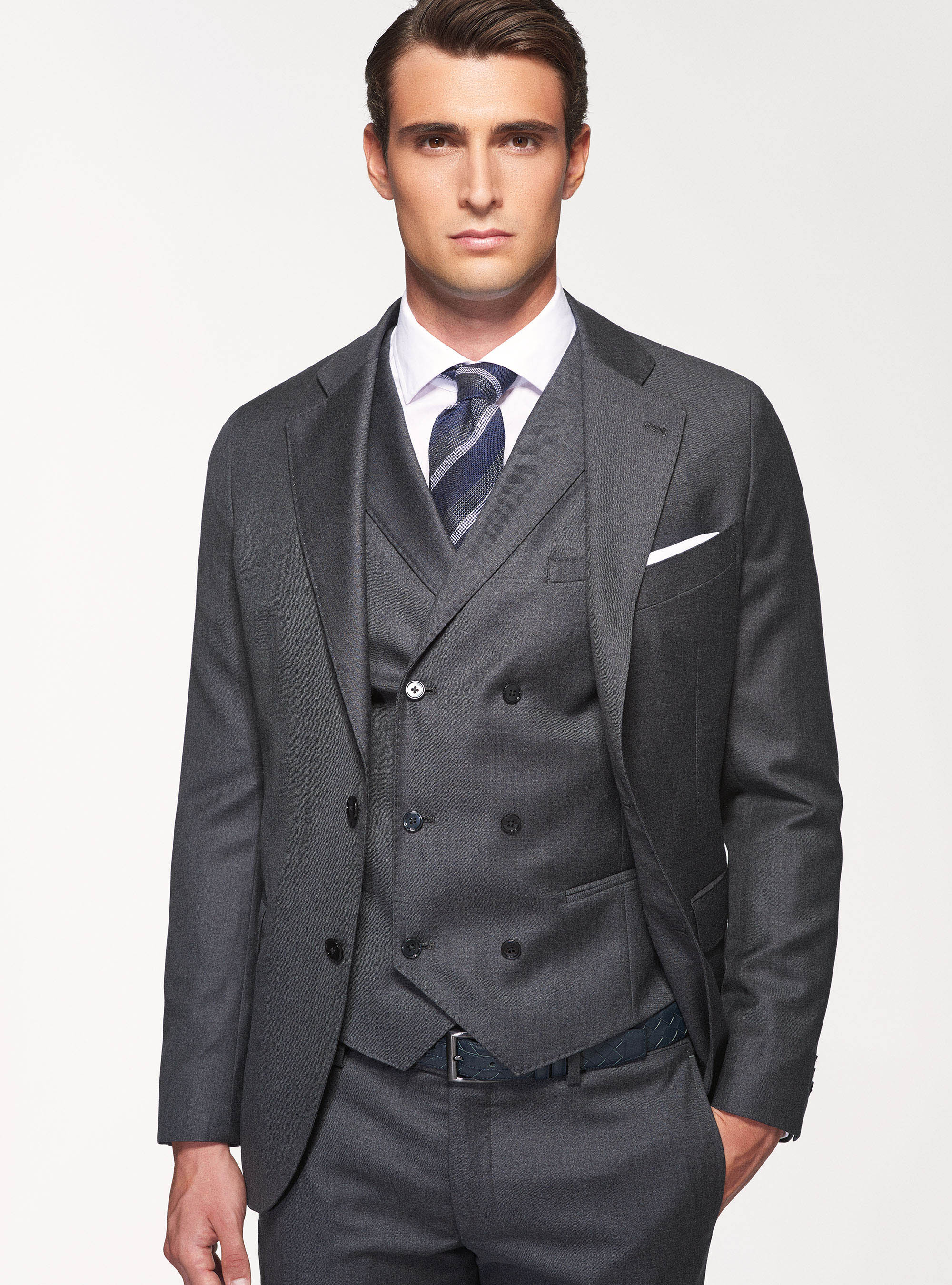 Giacca per abito in pura lana superfine 110's Vitale Barberis Canonico, ASFALTO