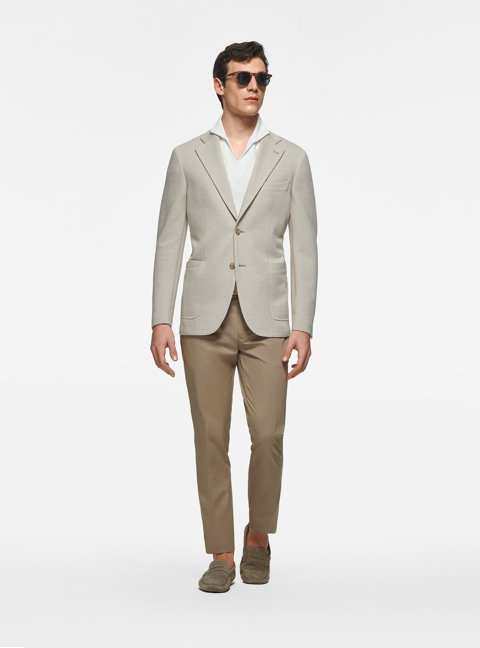 Gutteridge - Giacca in jersey di cotone, Unisex, Sabbia, Taglia: 44