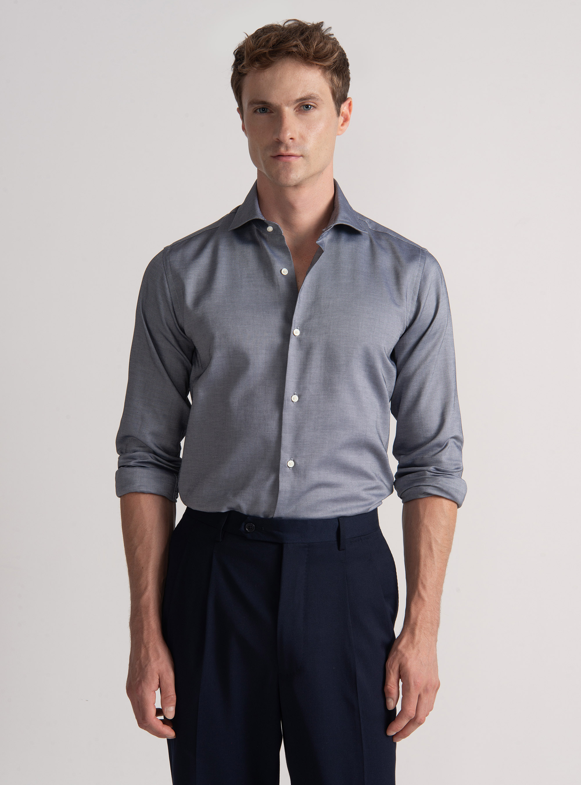 Camicia in cotone oxford, BLU NAVY