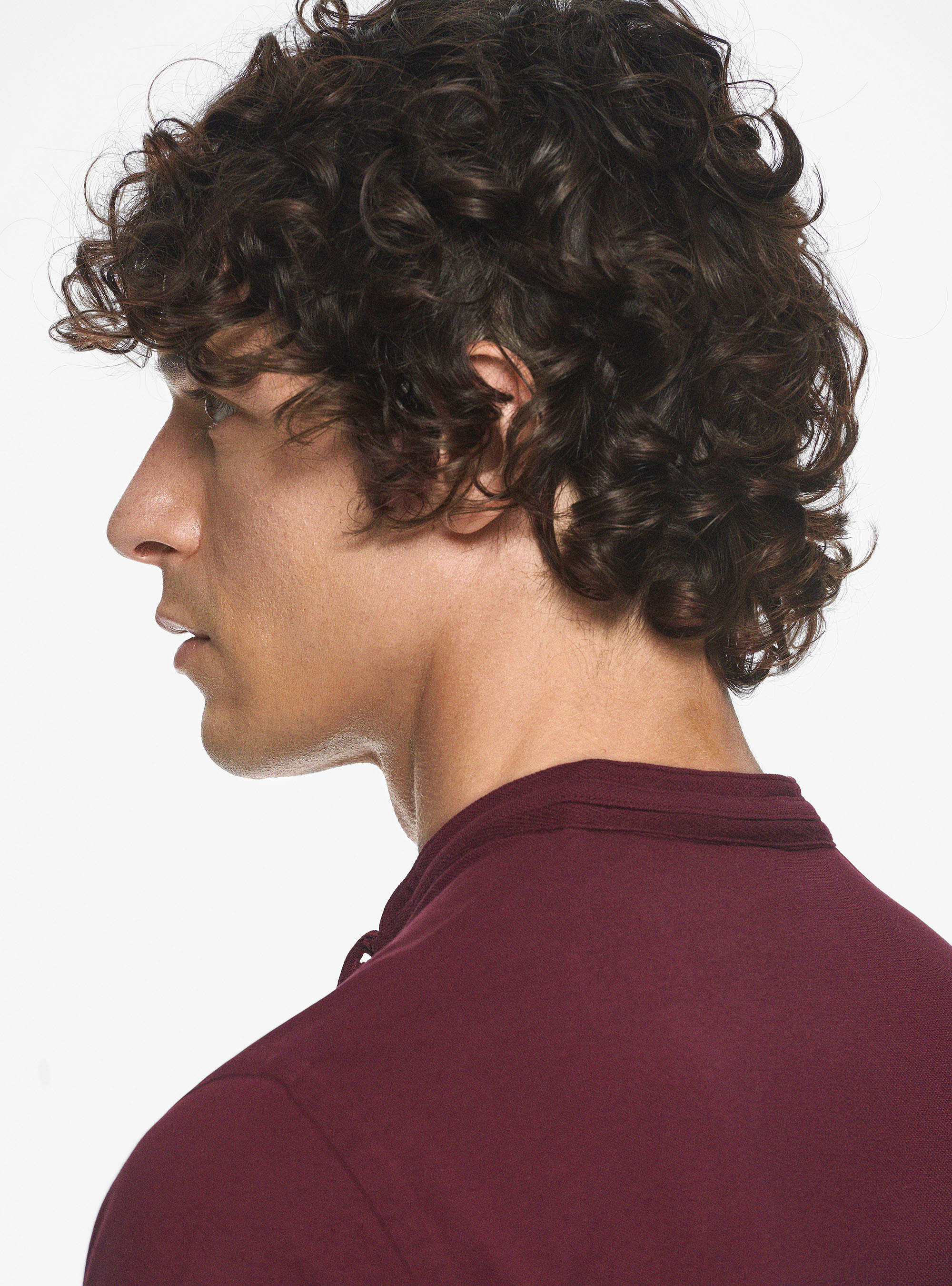 Polo coreana in piquet, BORDEAUX