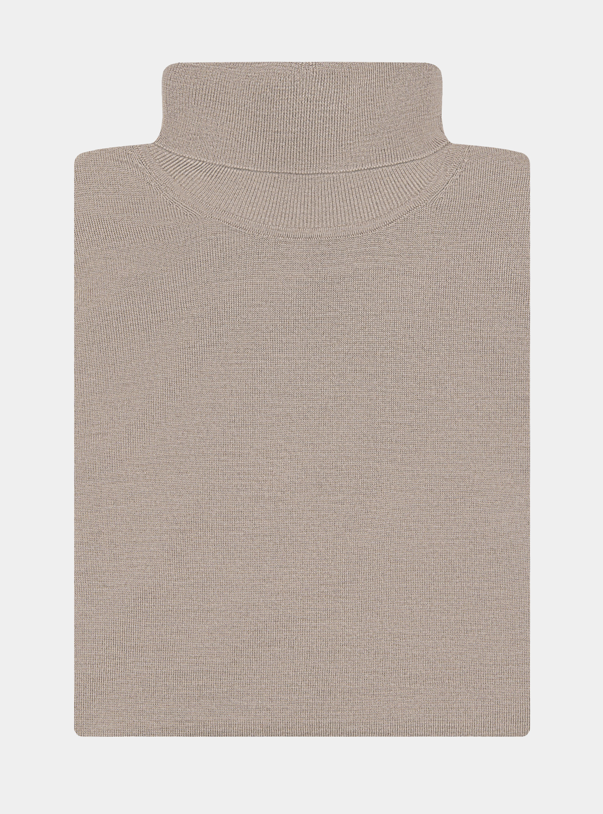 Cuello alto de pura lana merina extrafina, BARRO