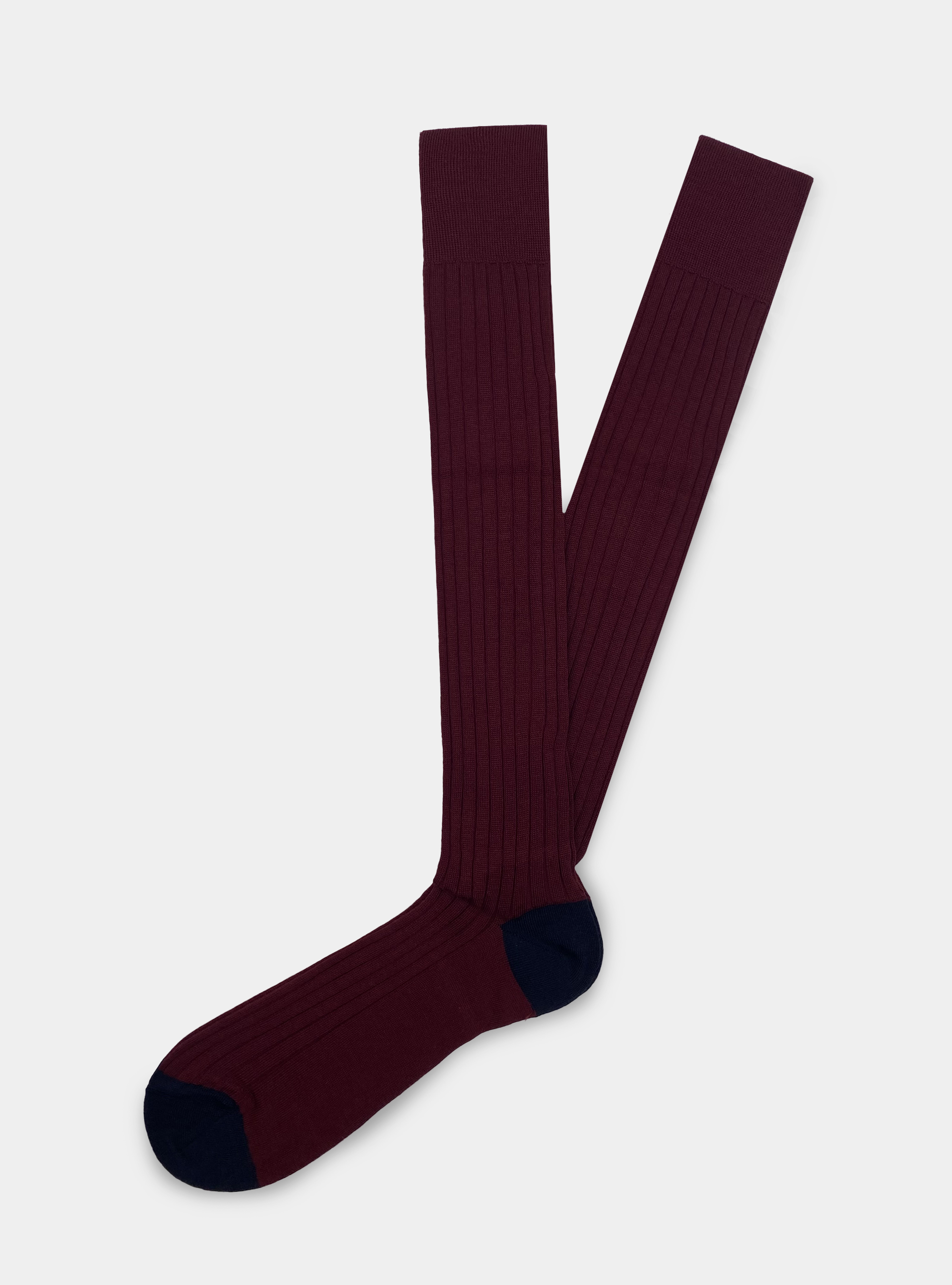 Calza lunga in misto lana merino, BORDEAUX