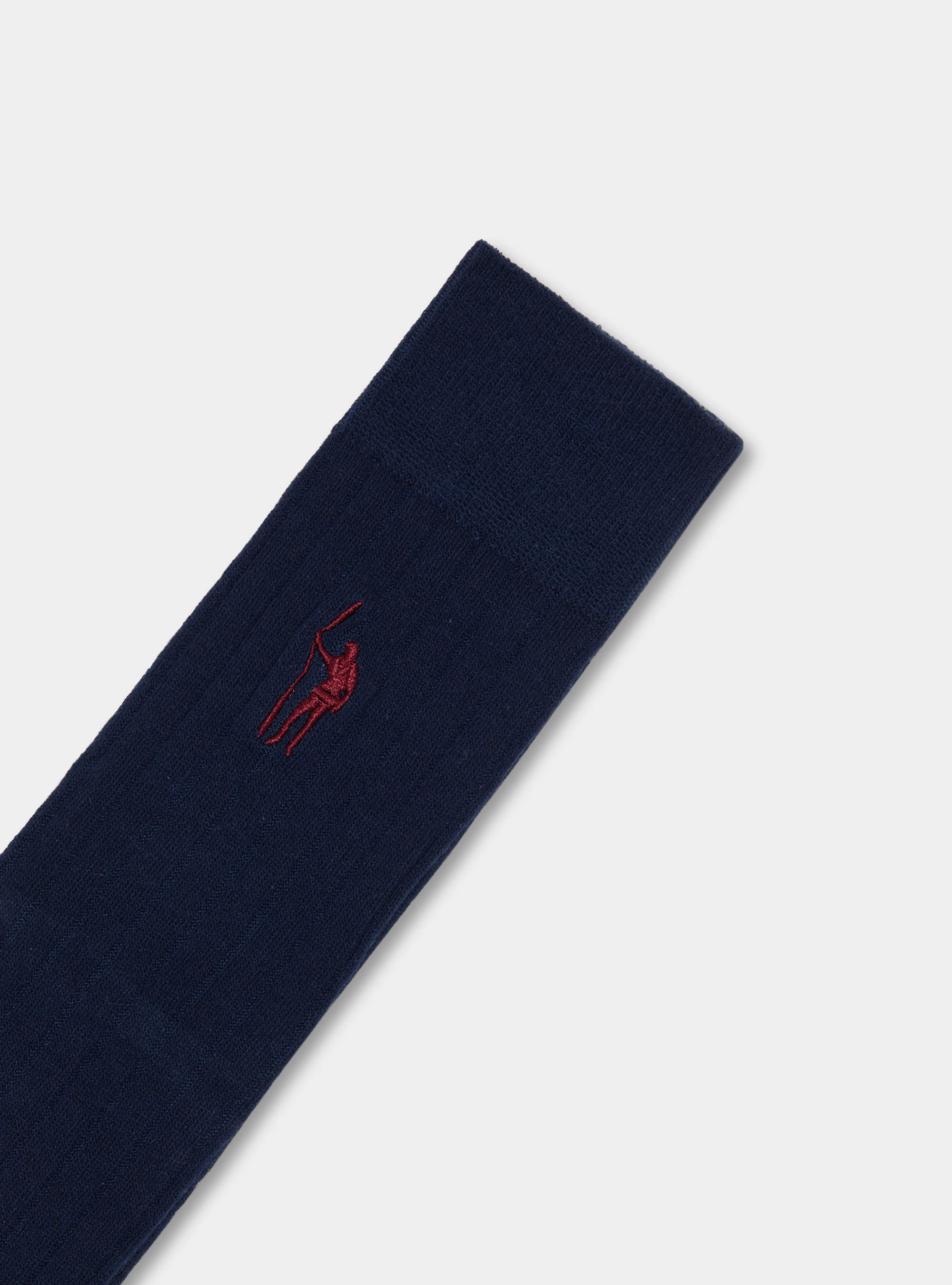 Ribbed socks with embroidery, NAVY BLUE