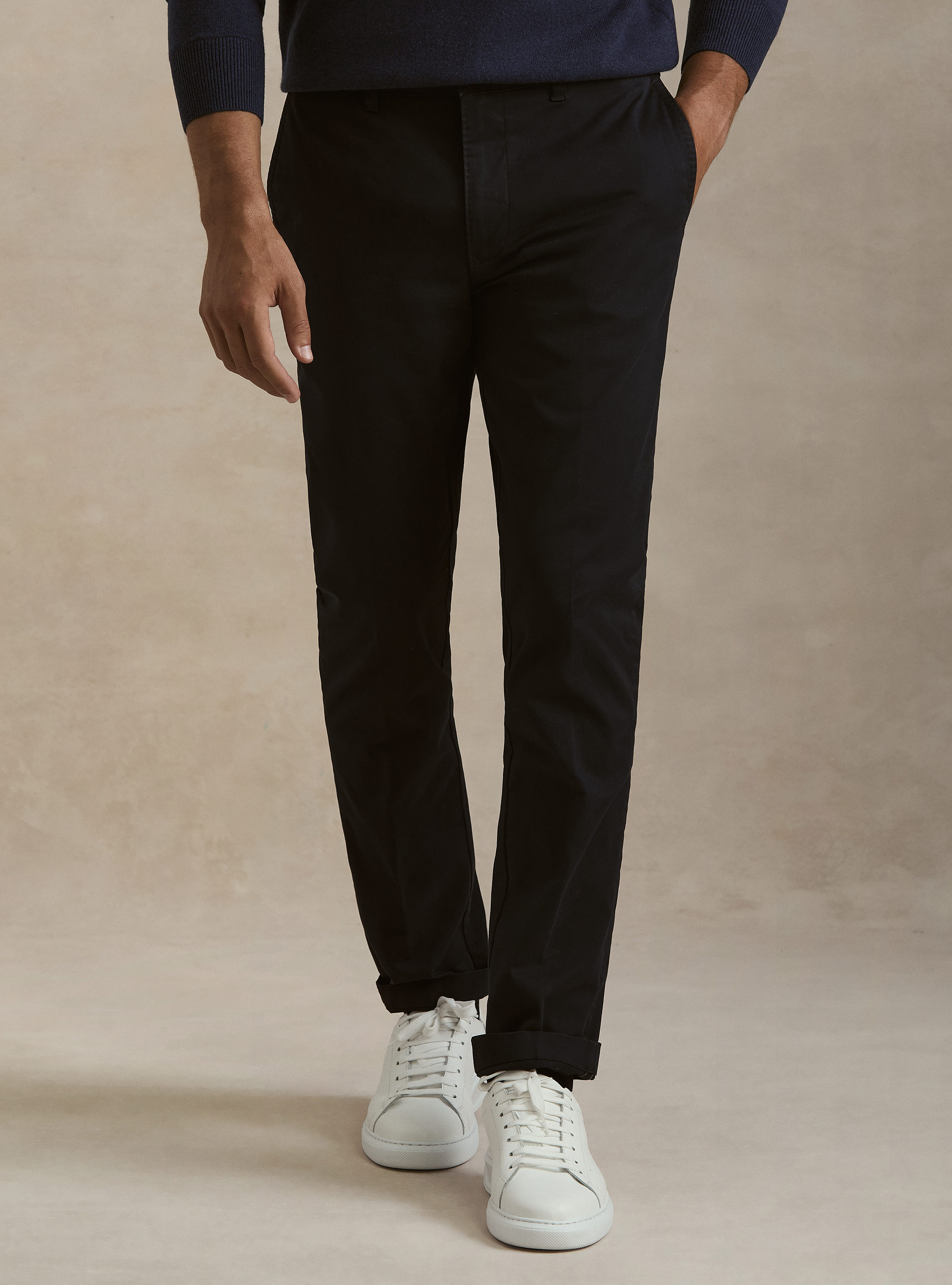 Slack slim fit in twill stretch, AZUL MARINO
