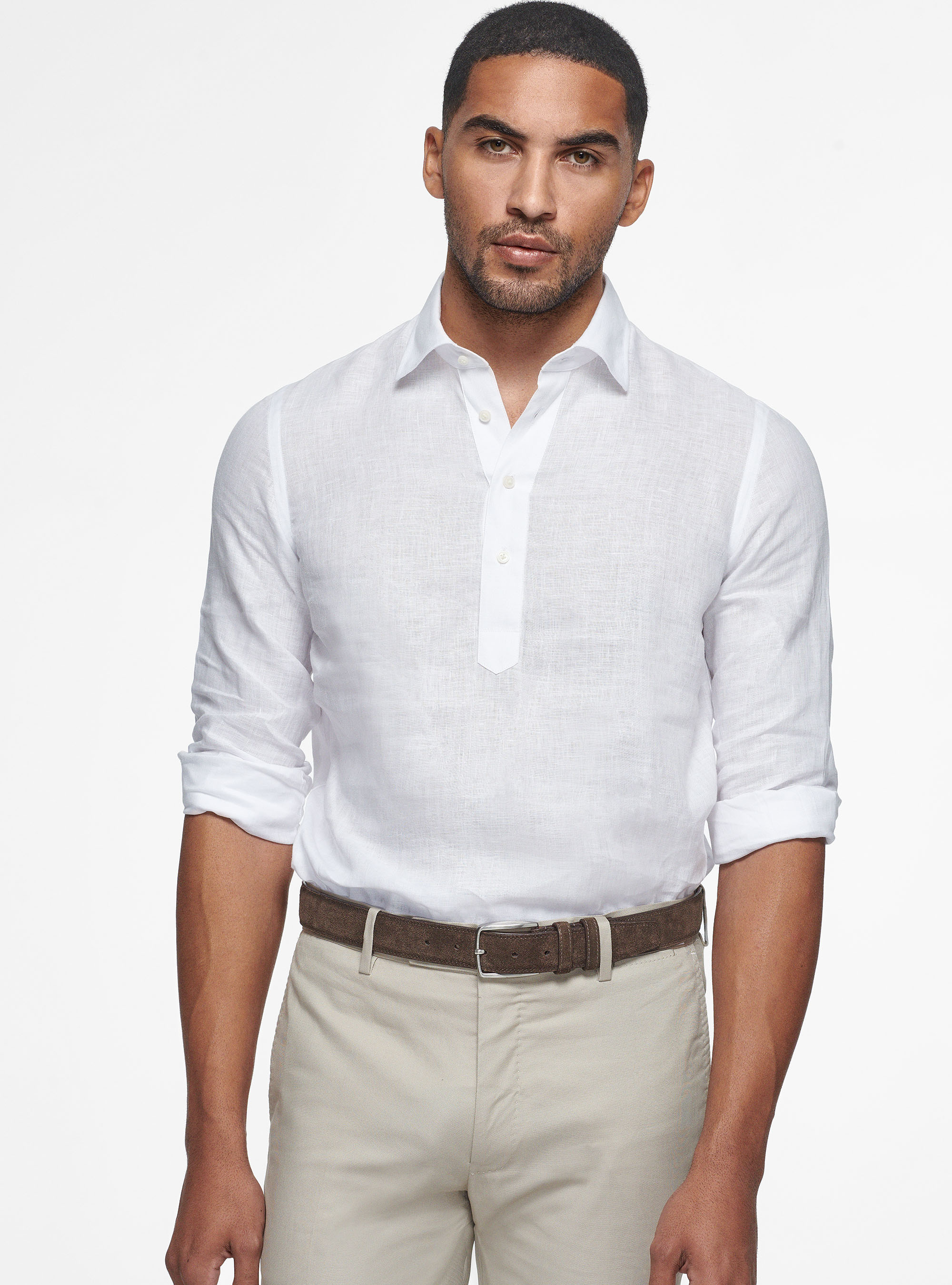 Camicia a polo in puro lino