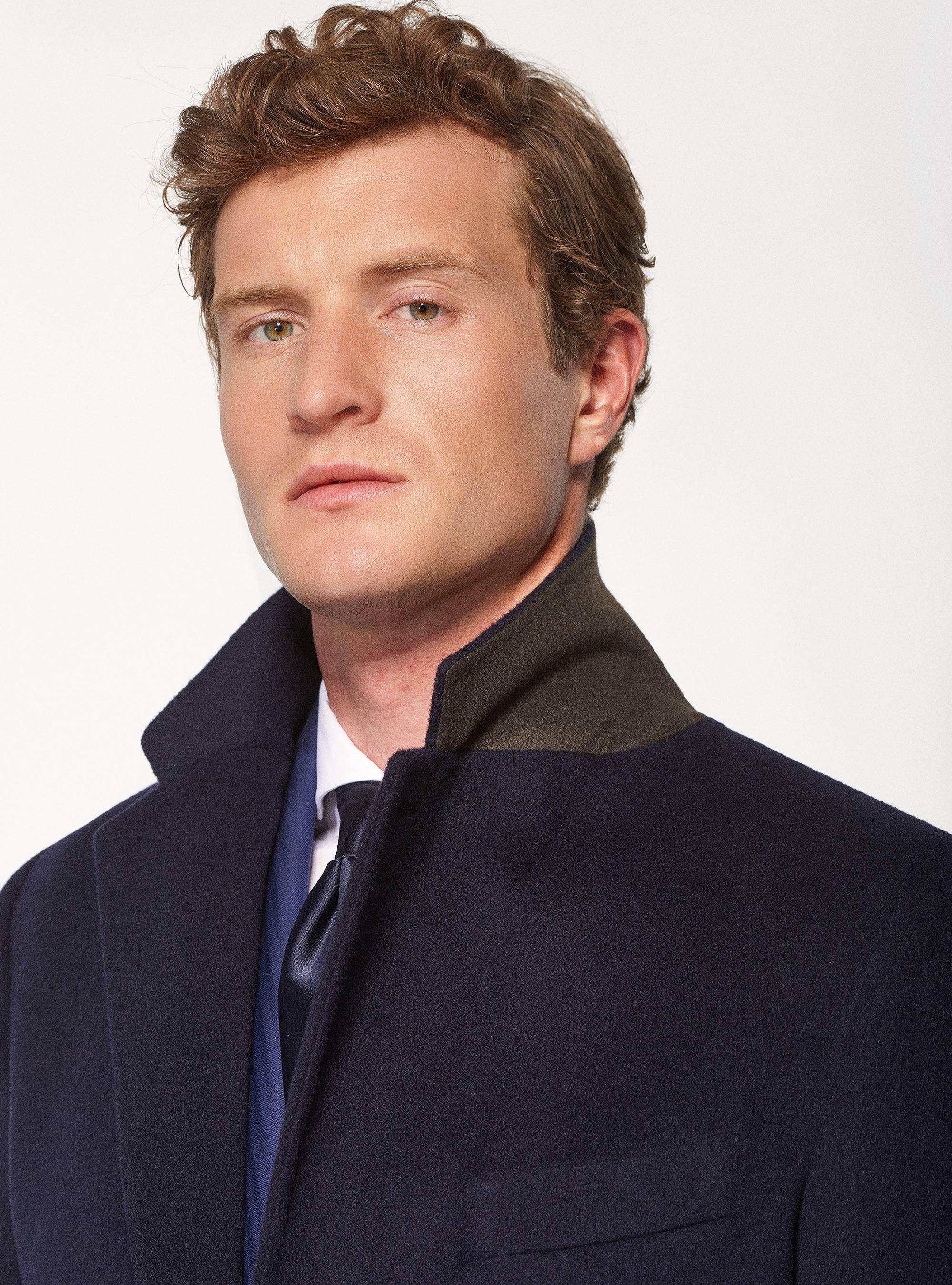 Cappotto monopetto in lana cashmere, BLU NAVY