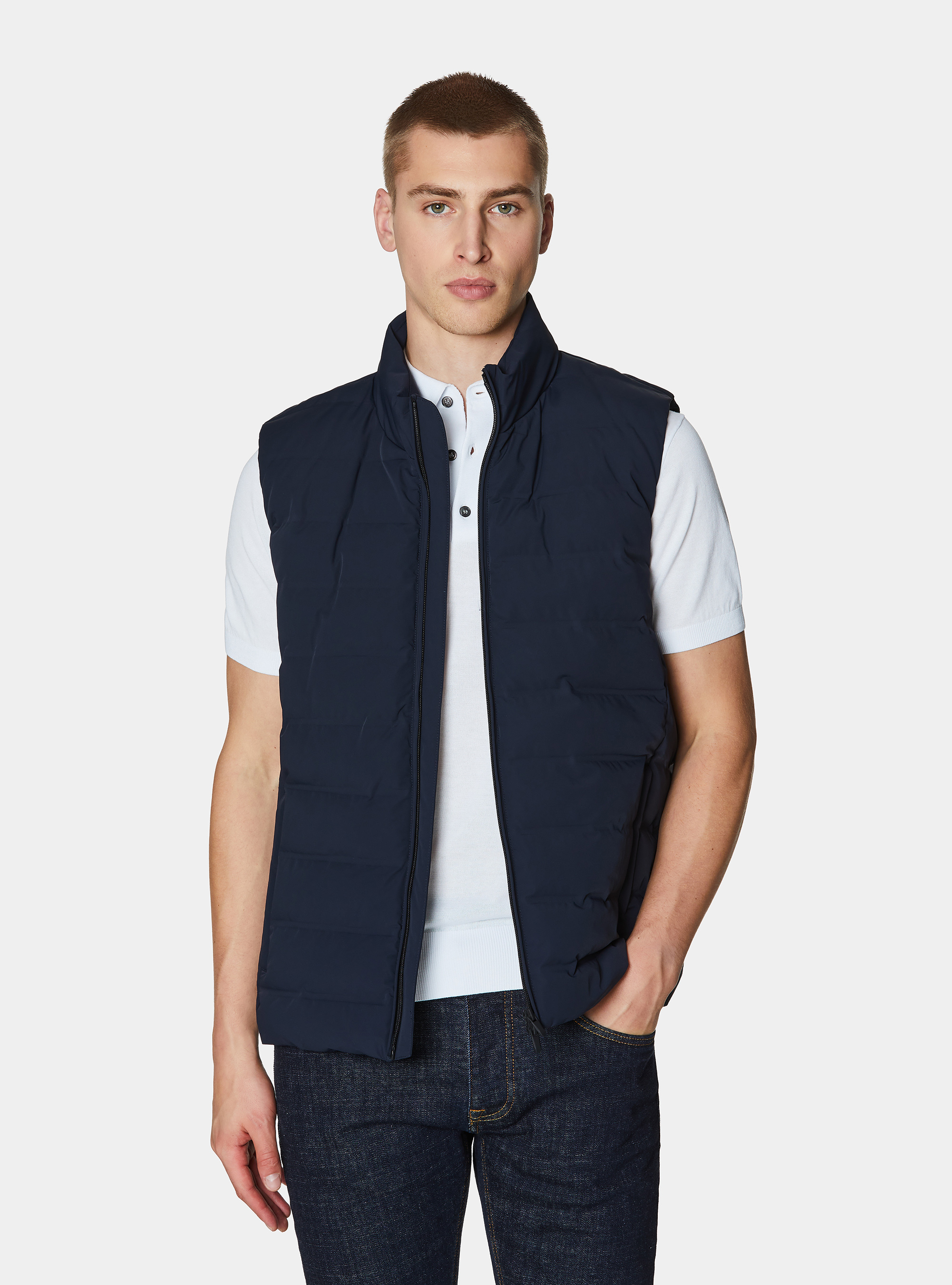 Manga acolchada, AZUL MARINO