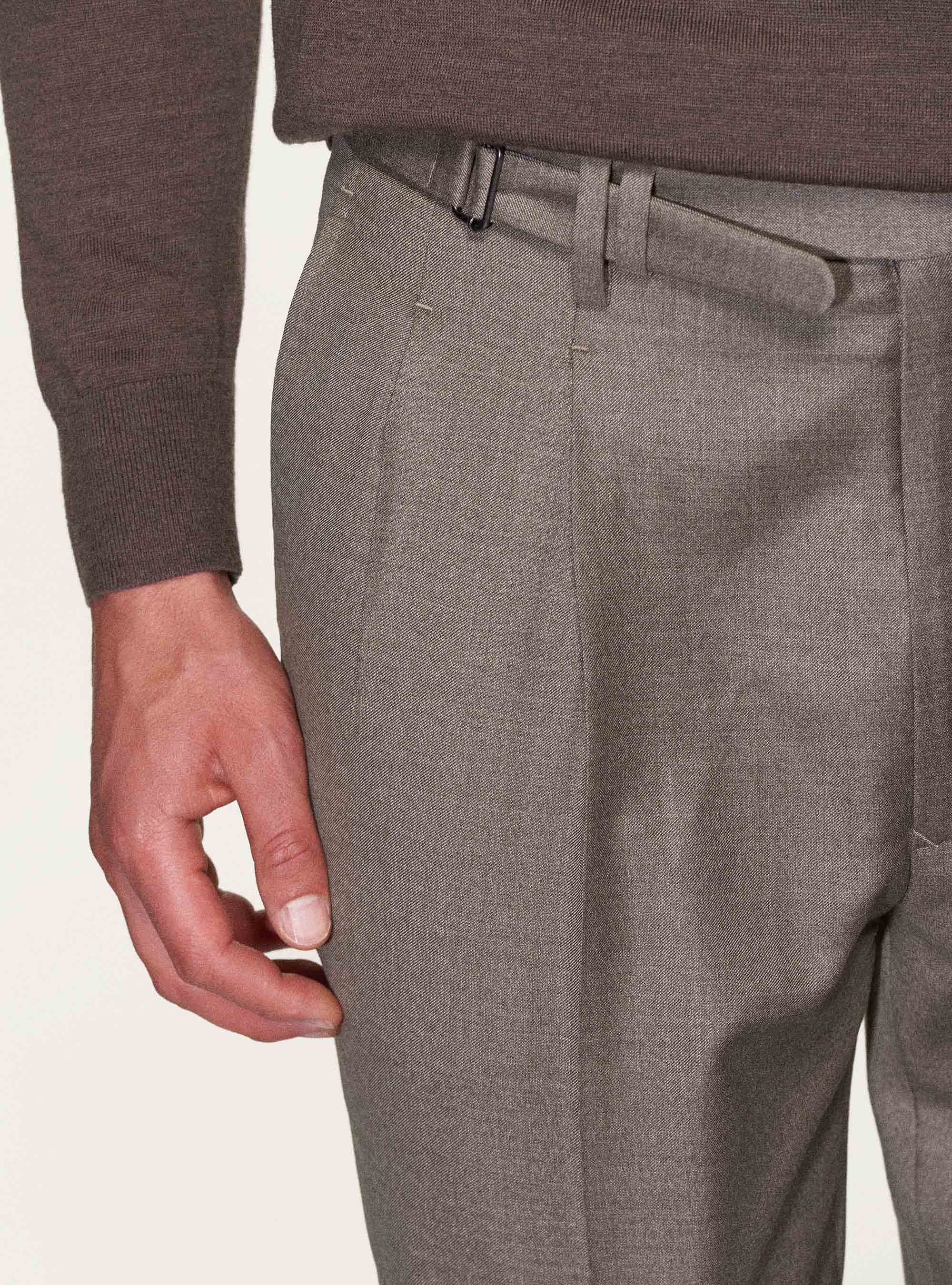 Pantaloni in pura lana superfine 110's Vitale Barberis Canonico, SABBIA