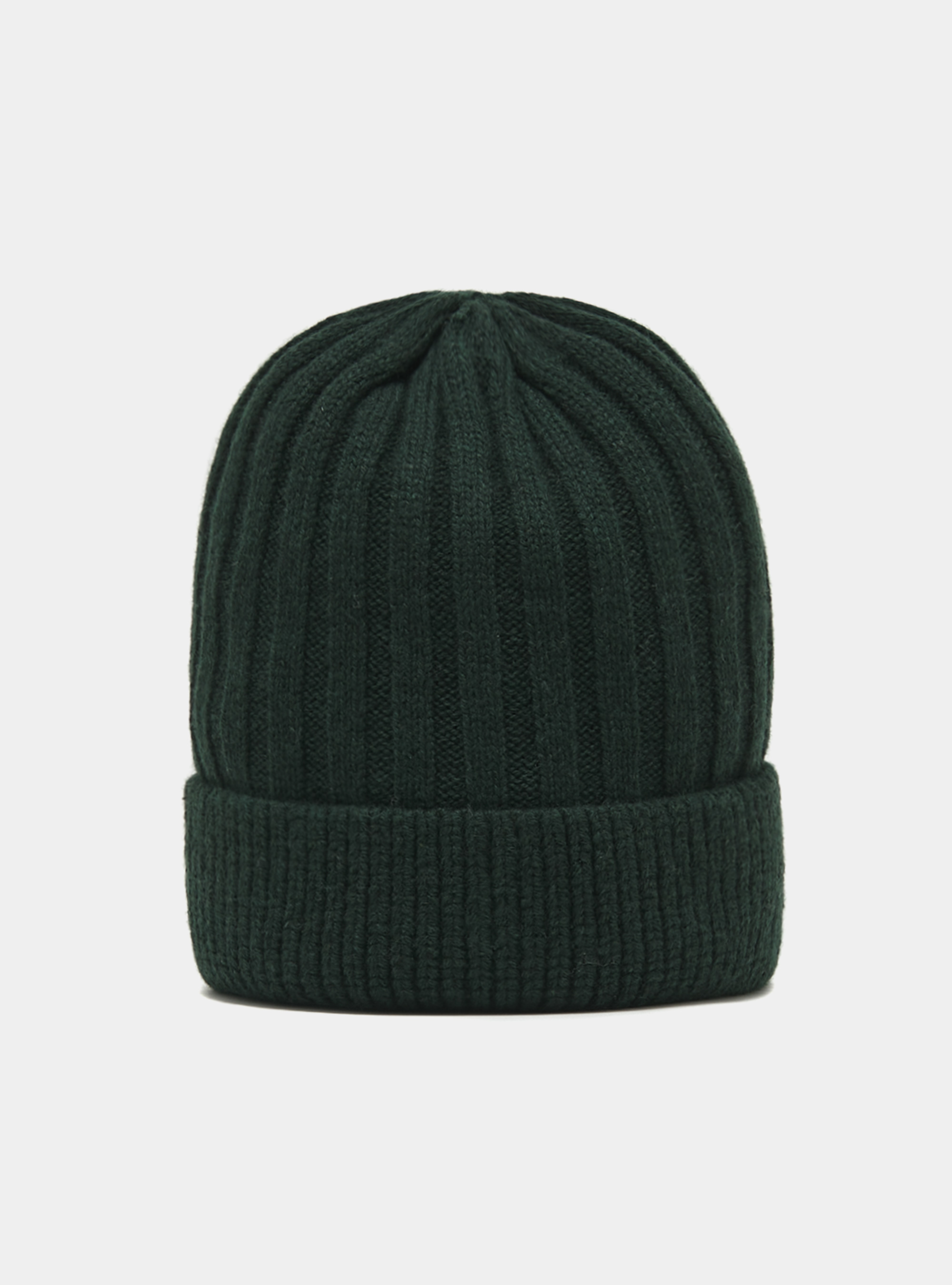 Cappello a costa inglese in misto cashmere, VERDE