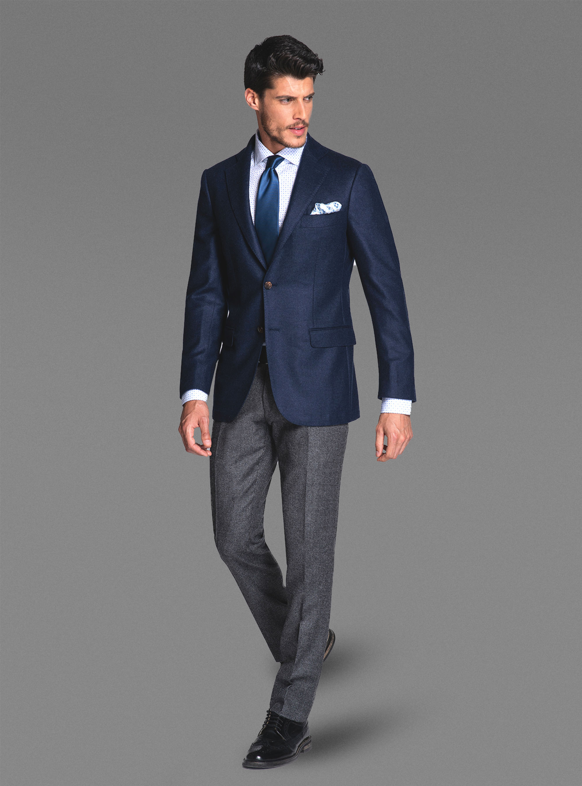 Giacca monopetto 100% cashmere, BASALTO