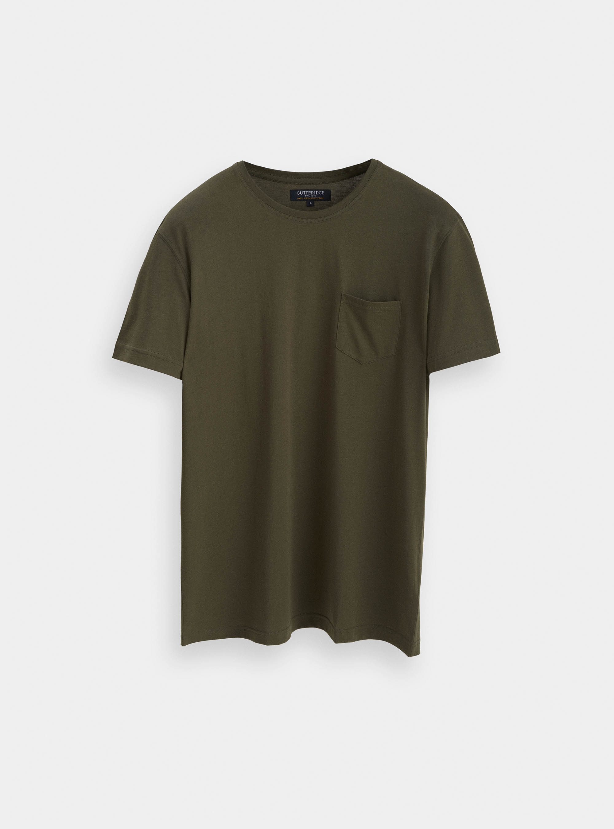 Maglietta con taschino in jersey di Cotone Supima, 0641C OLIVA
