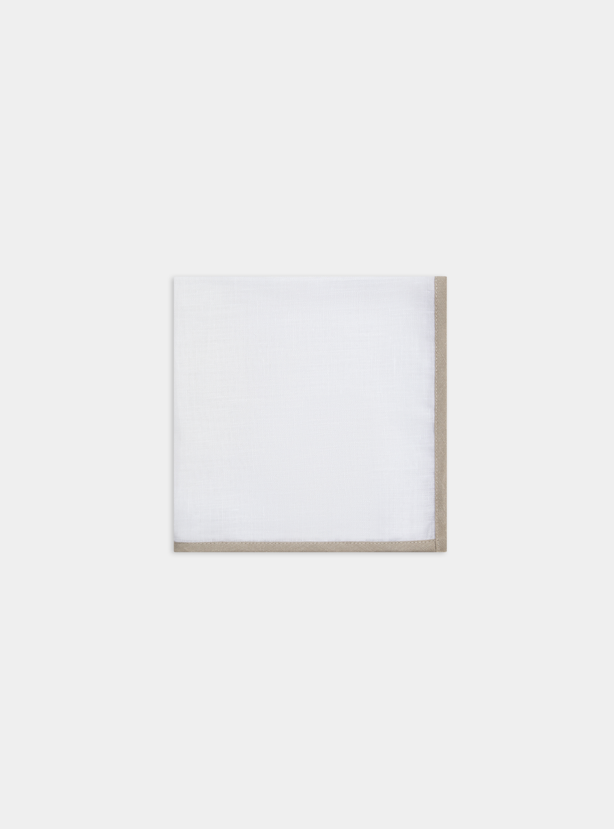 Linen pocket square, SAND/WHITE