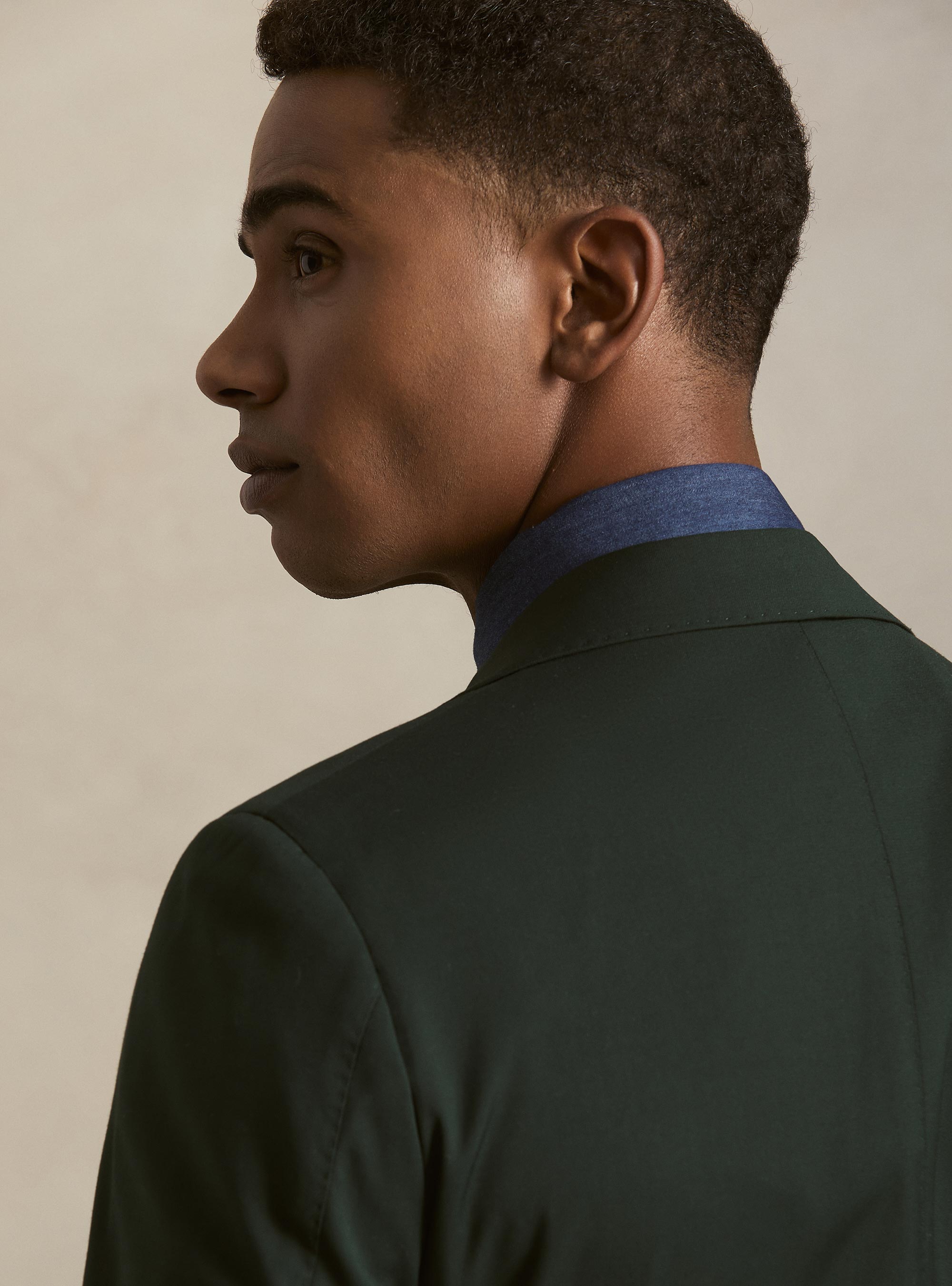 Americana de traje cl&aacute;sica slim fit, VERDE