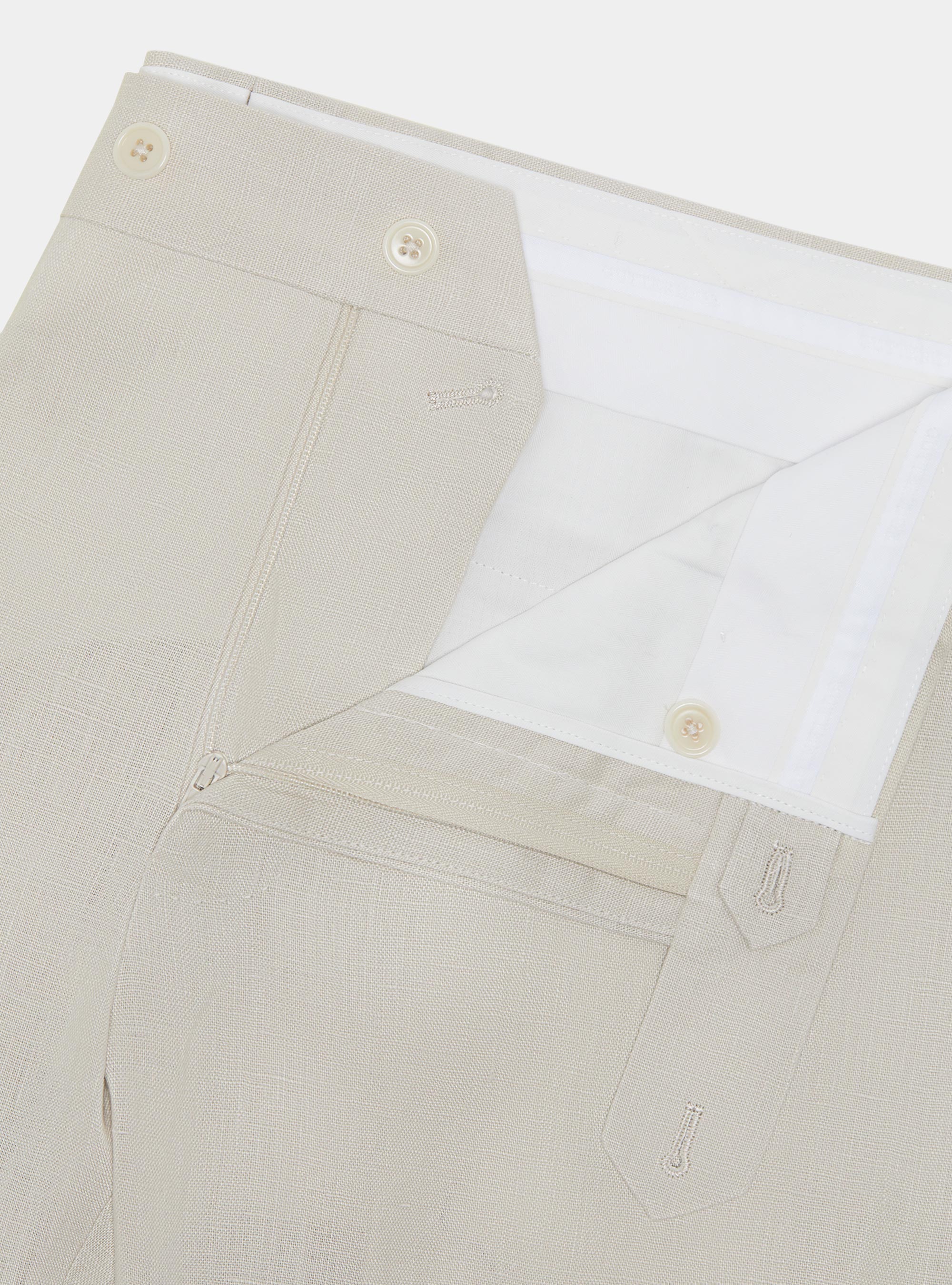 Pure linen suit trousers, ECRU