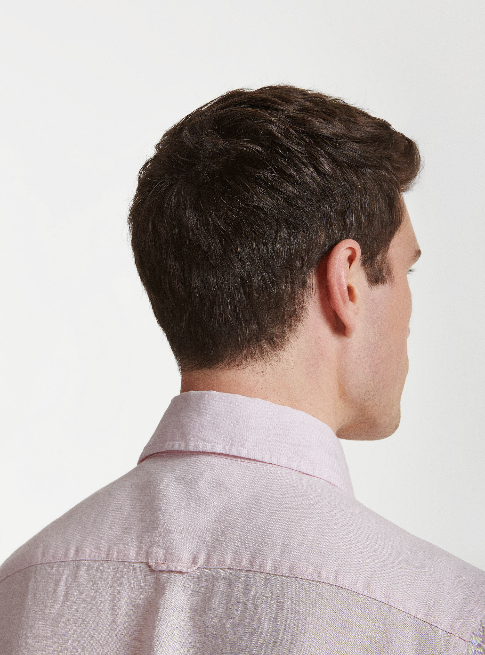 Chemise &agrave; col fran&ccedil;ais en pur lin, ROSE