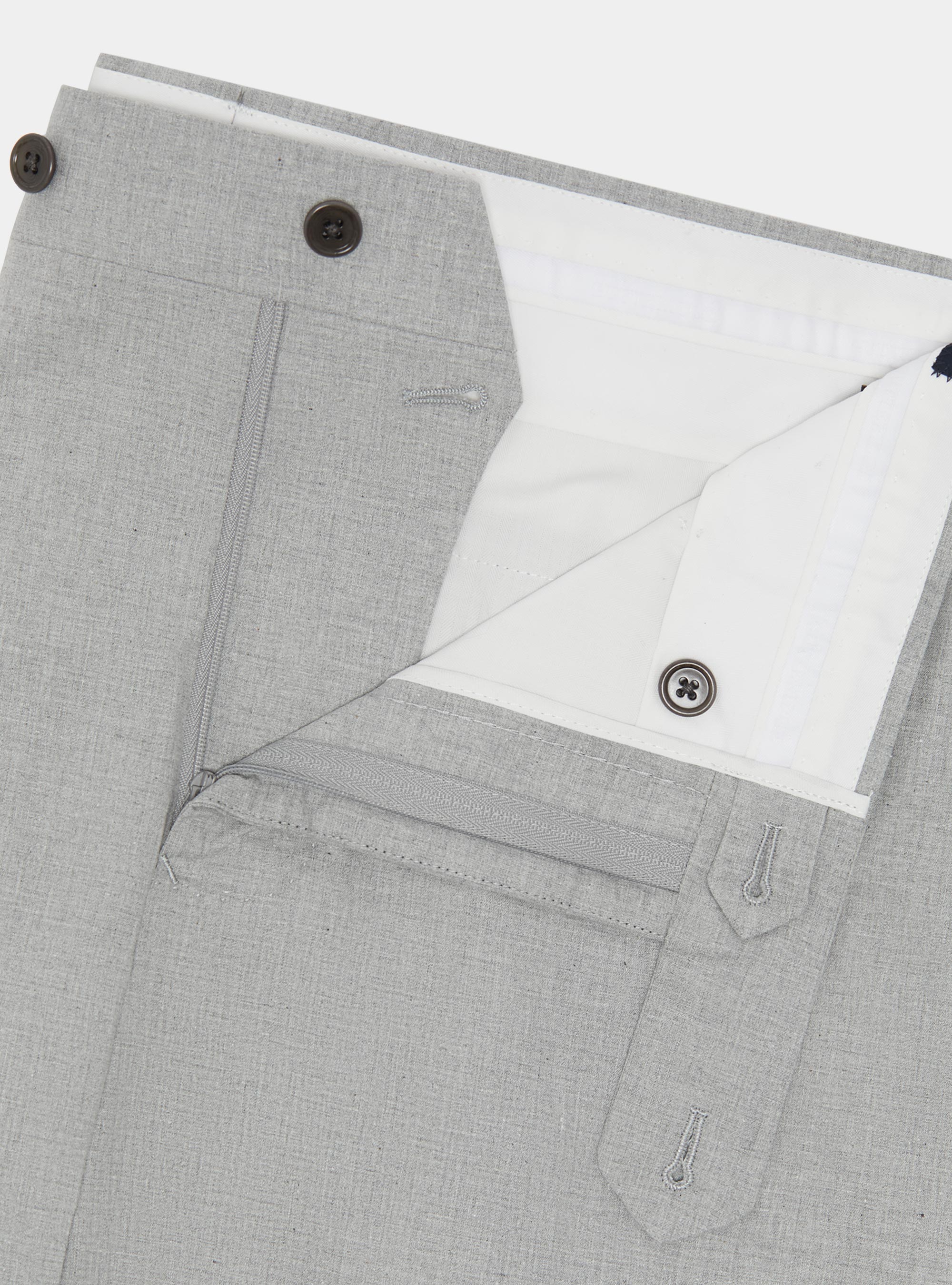 Pantaloni abito grigio in cotone stretch, GRIGIO MELANGE 0151C