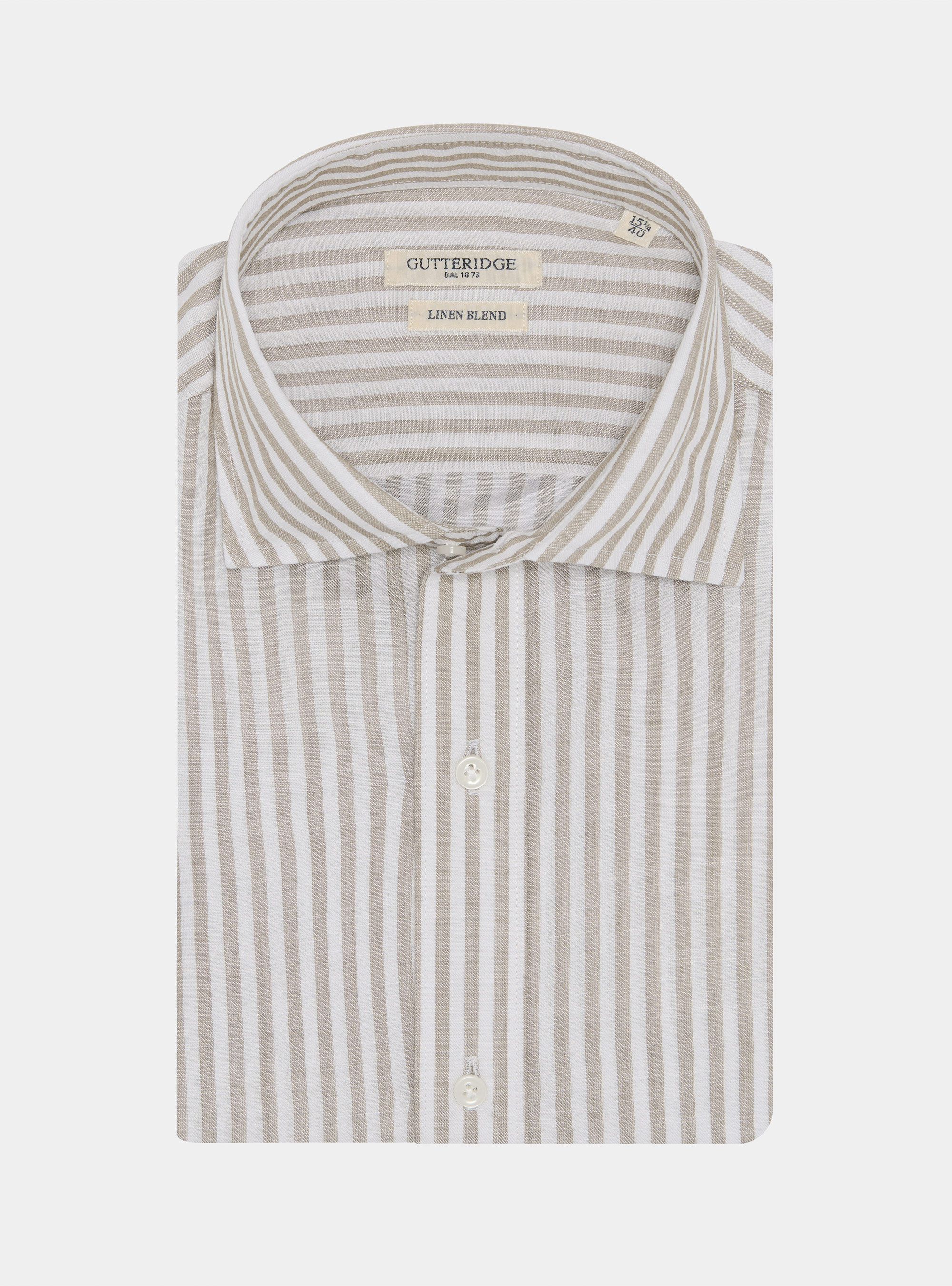 Camisa de rayas en mezcla de lino, ARENA