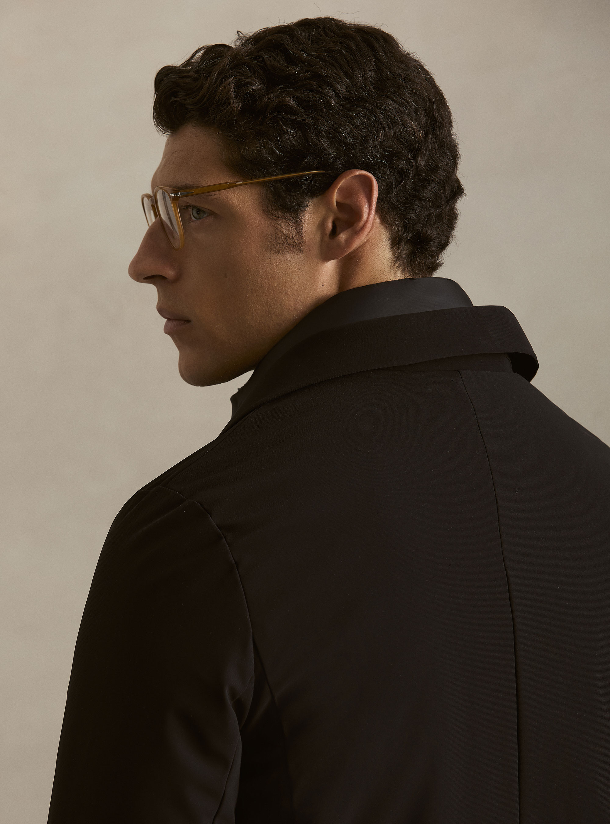 Single-breasted padded raincoat with removable bib, BLACK
