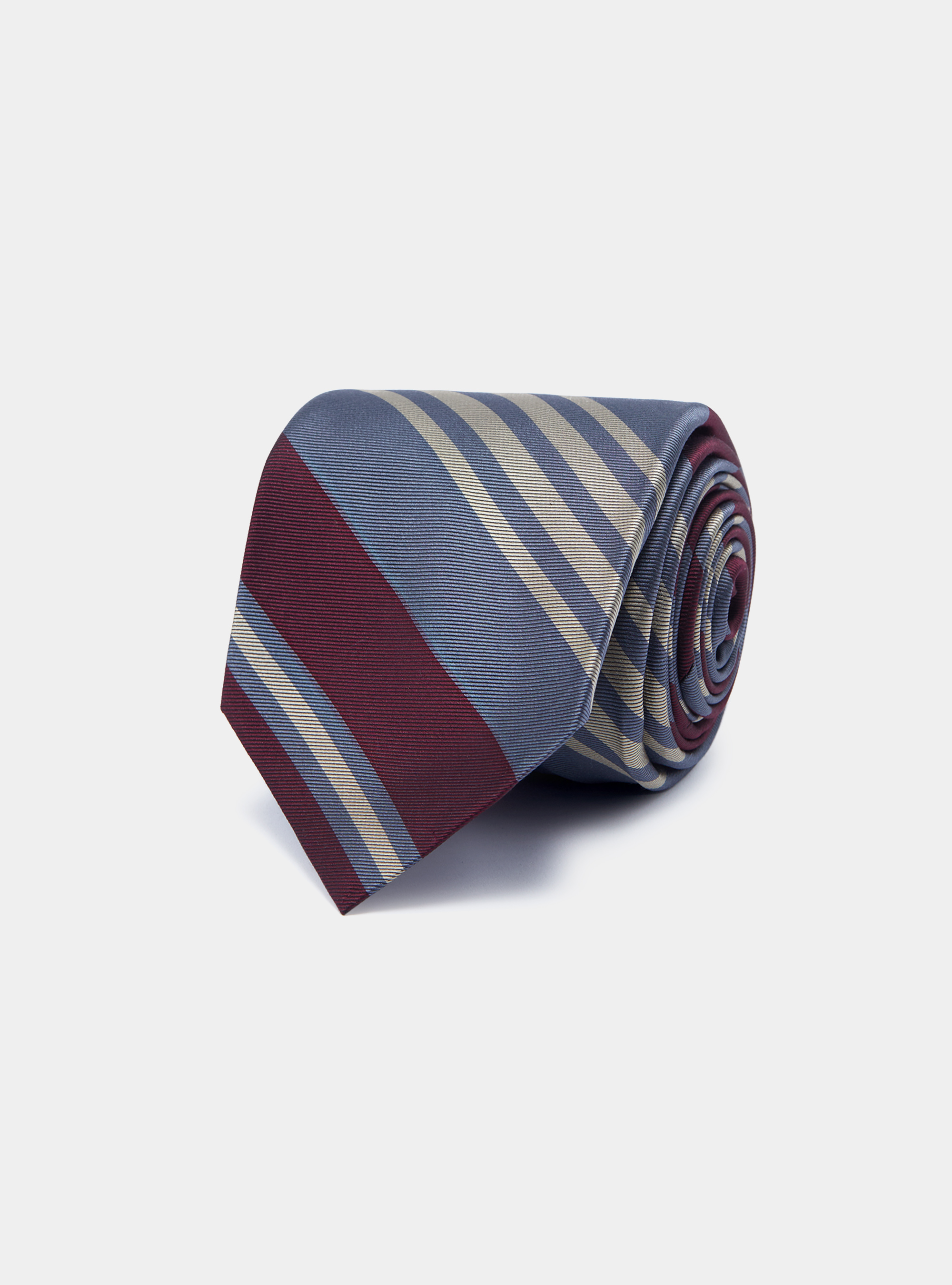 Cravatta in twill di seta regimental, BORDEAUX