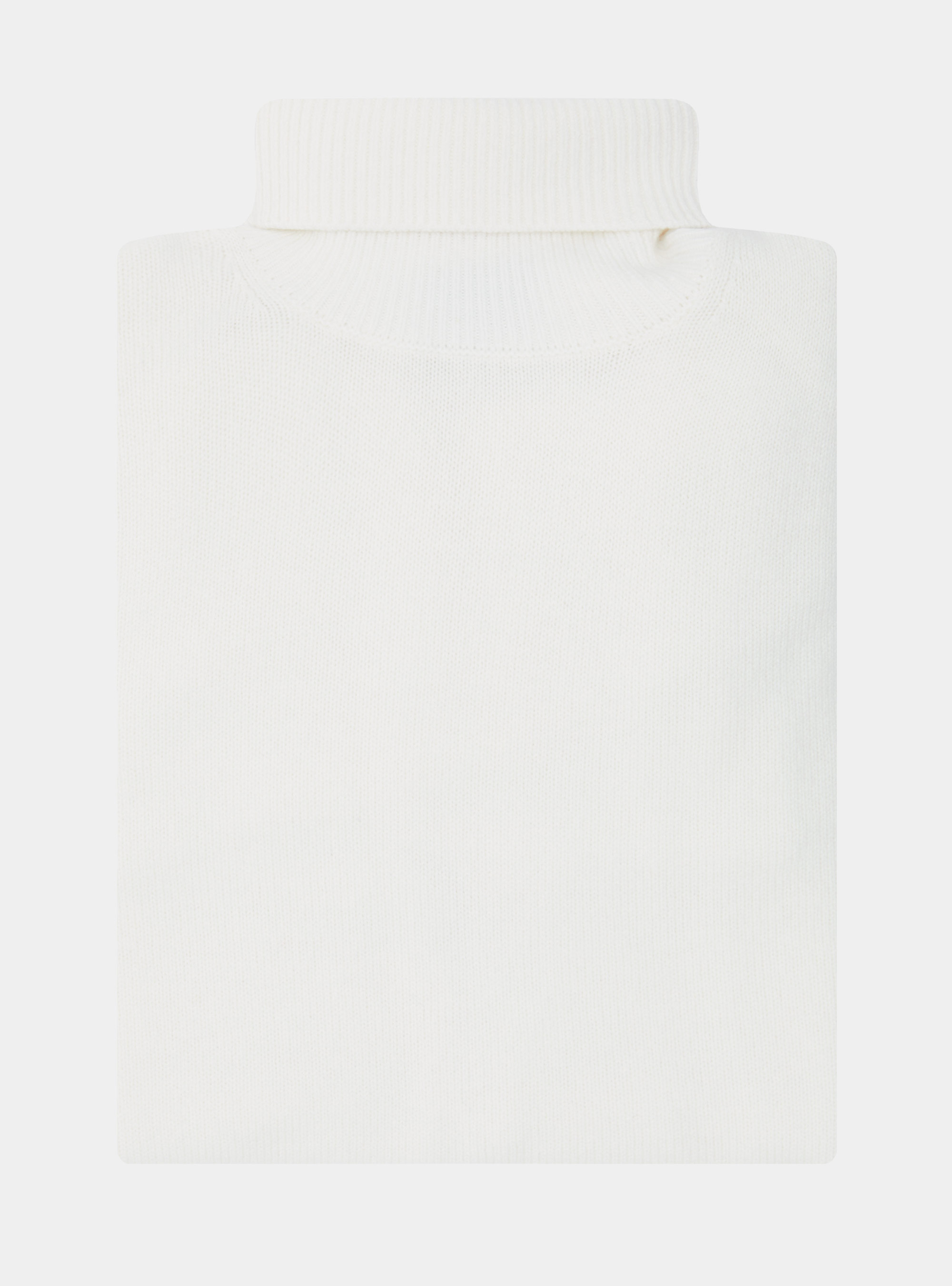 Rollkragenpullover aus Merinowolle, BIANCO 0099C