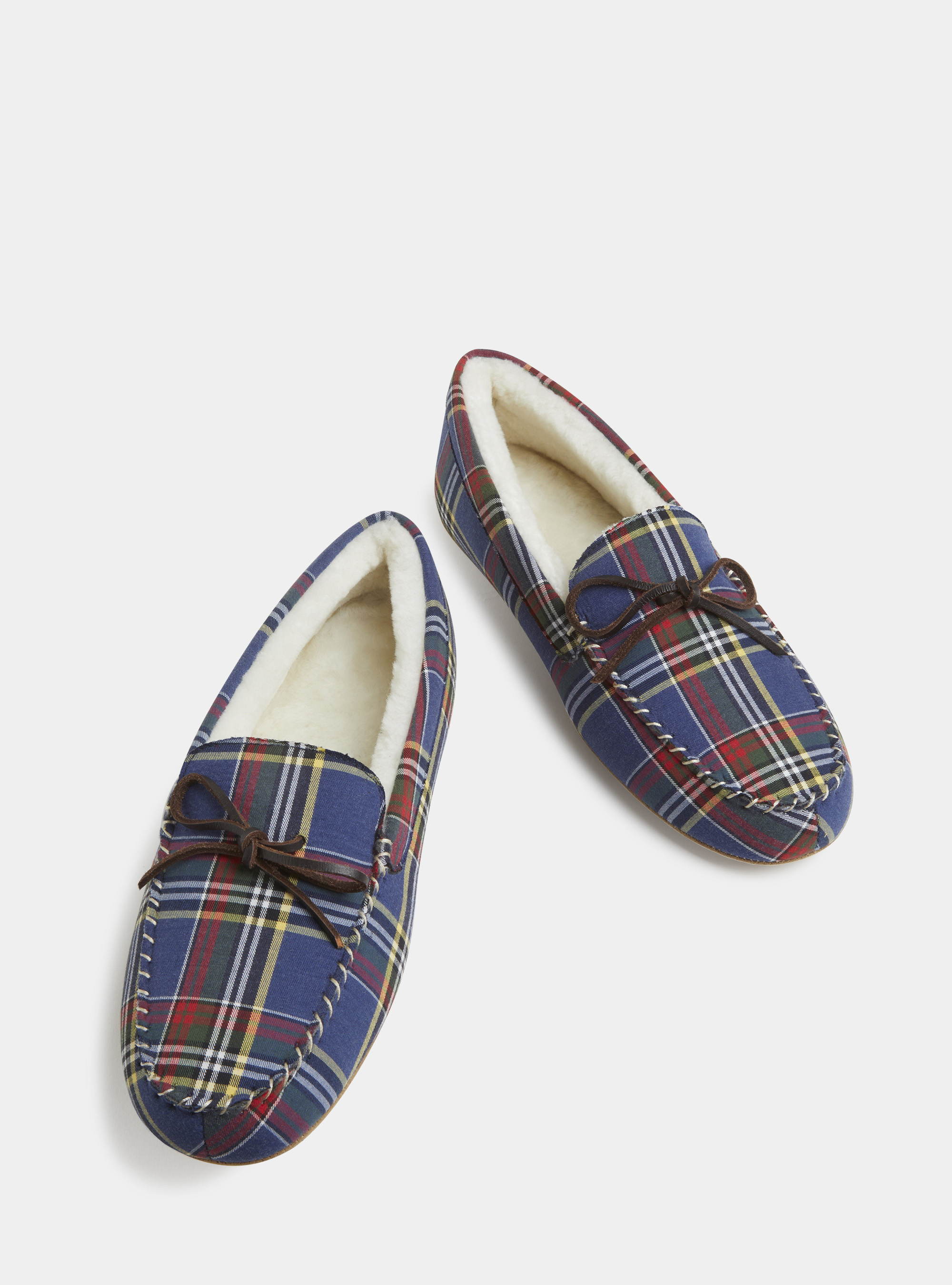 Pantofole in flanella a quadri, ROSSO