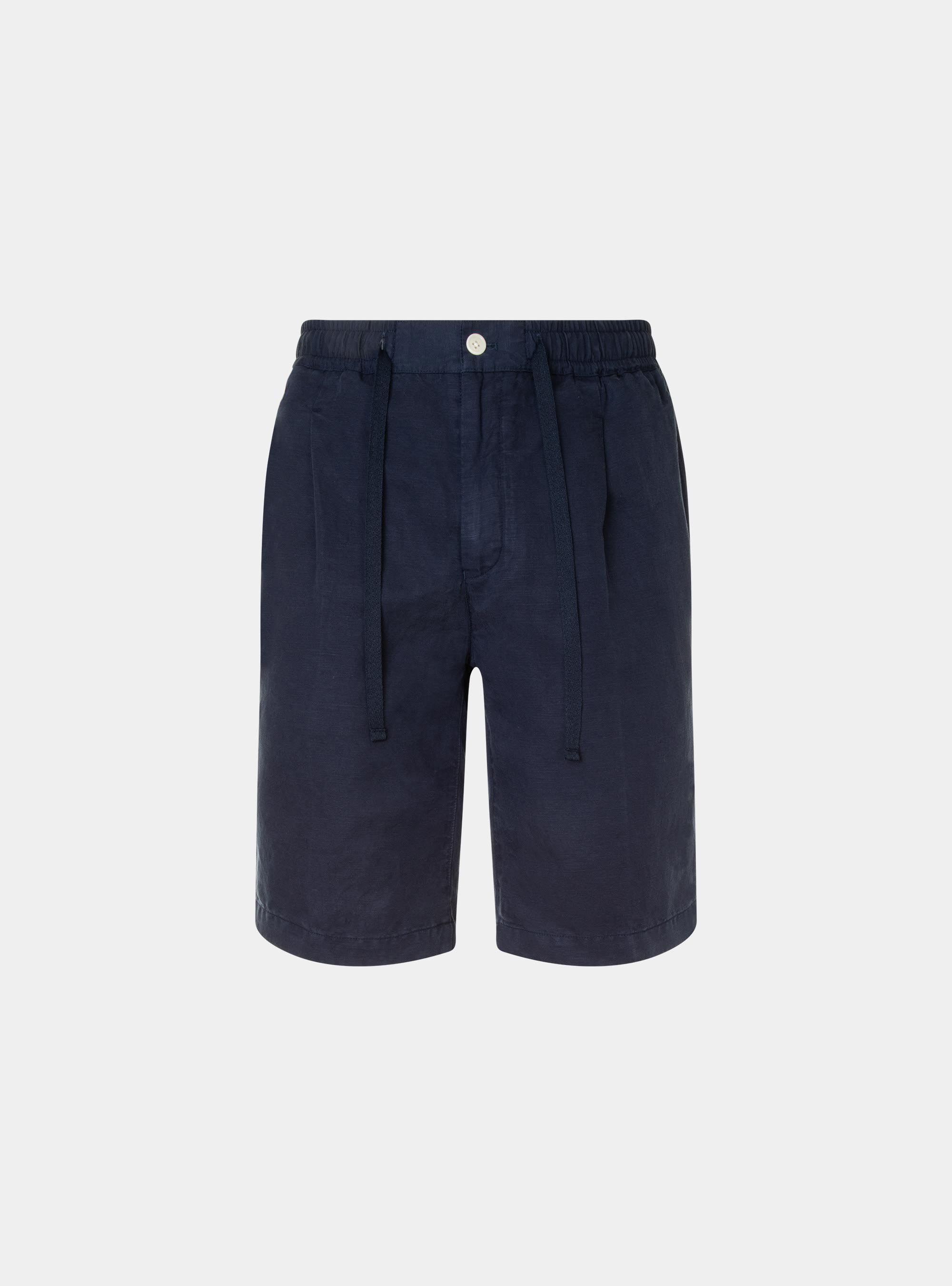 Bermuda tinto in capo con coulisse, BLU NAVY