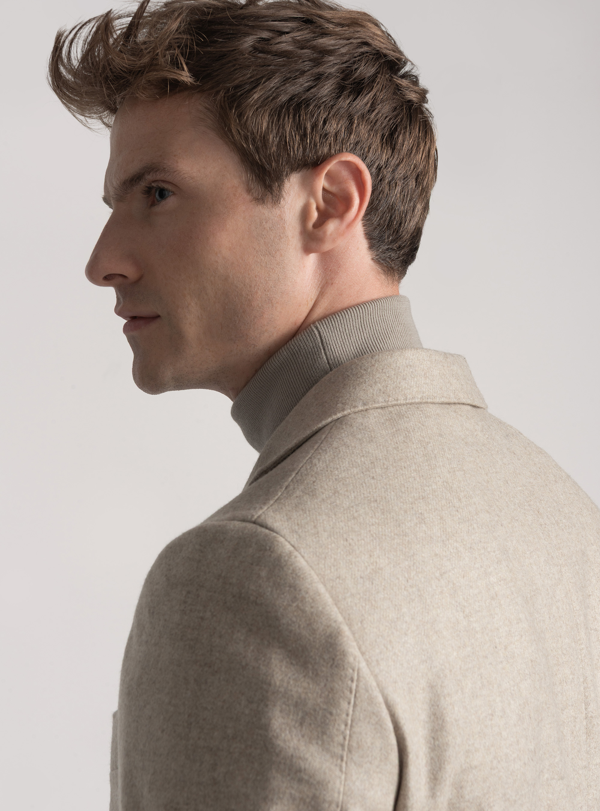 Giacca in flanella di misto lana, SABBIA