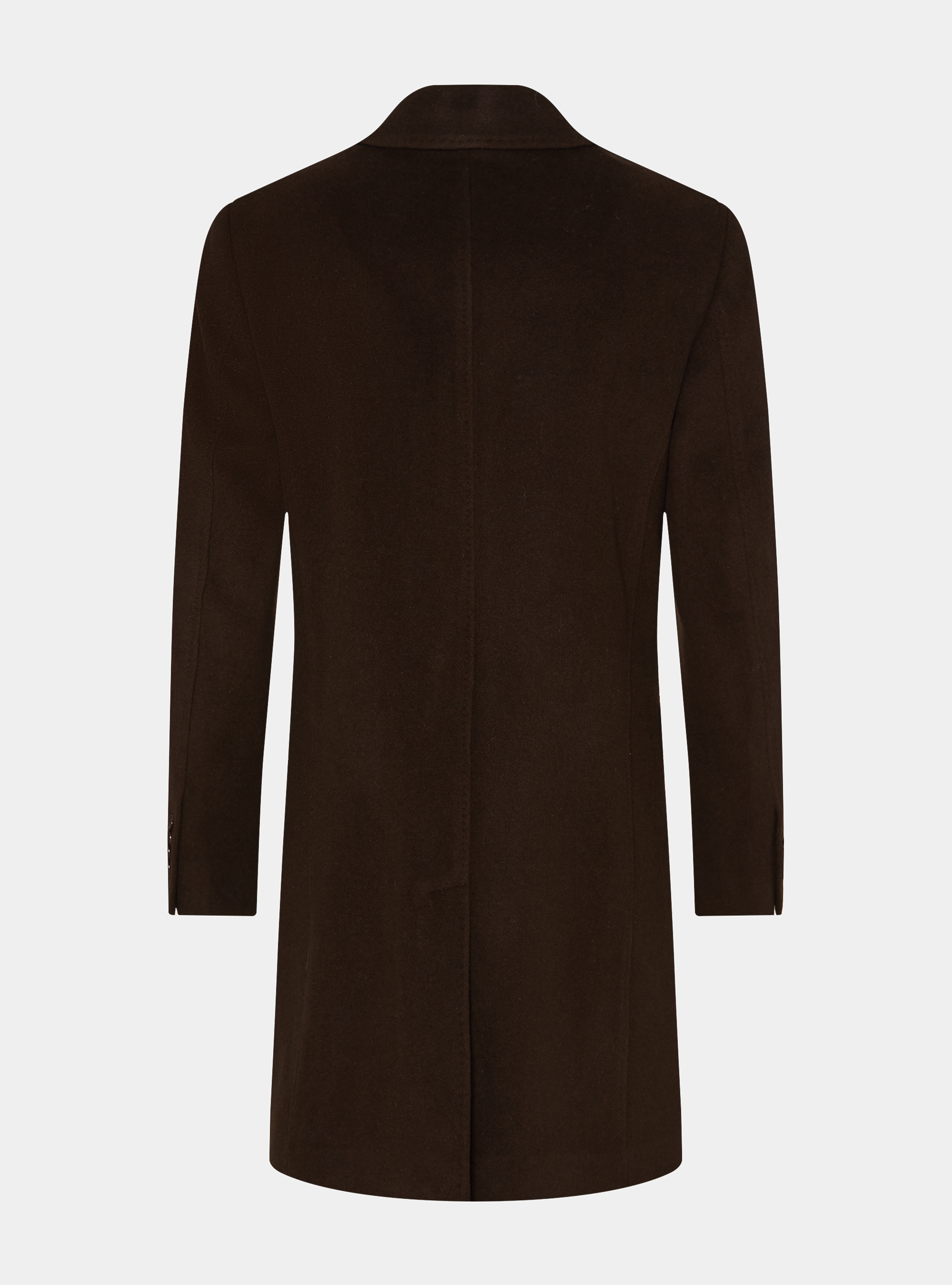 Abrigo de lana y cachemira, MARRON