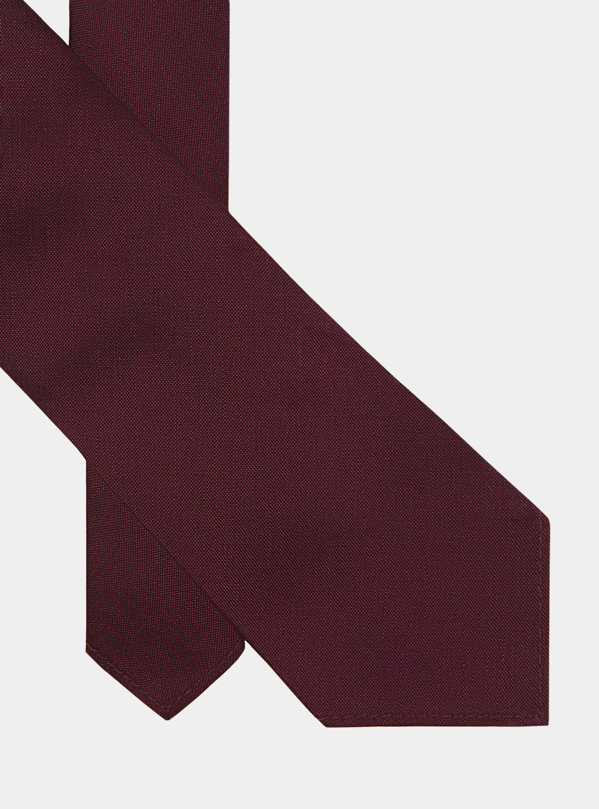 Cravate en soie et lin, BORDEAUX