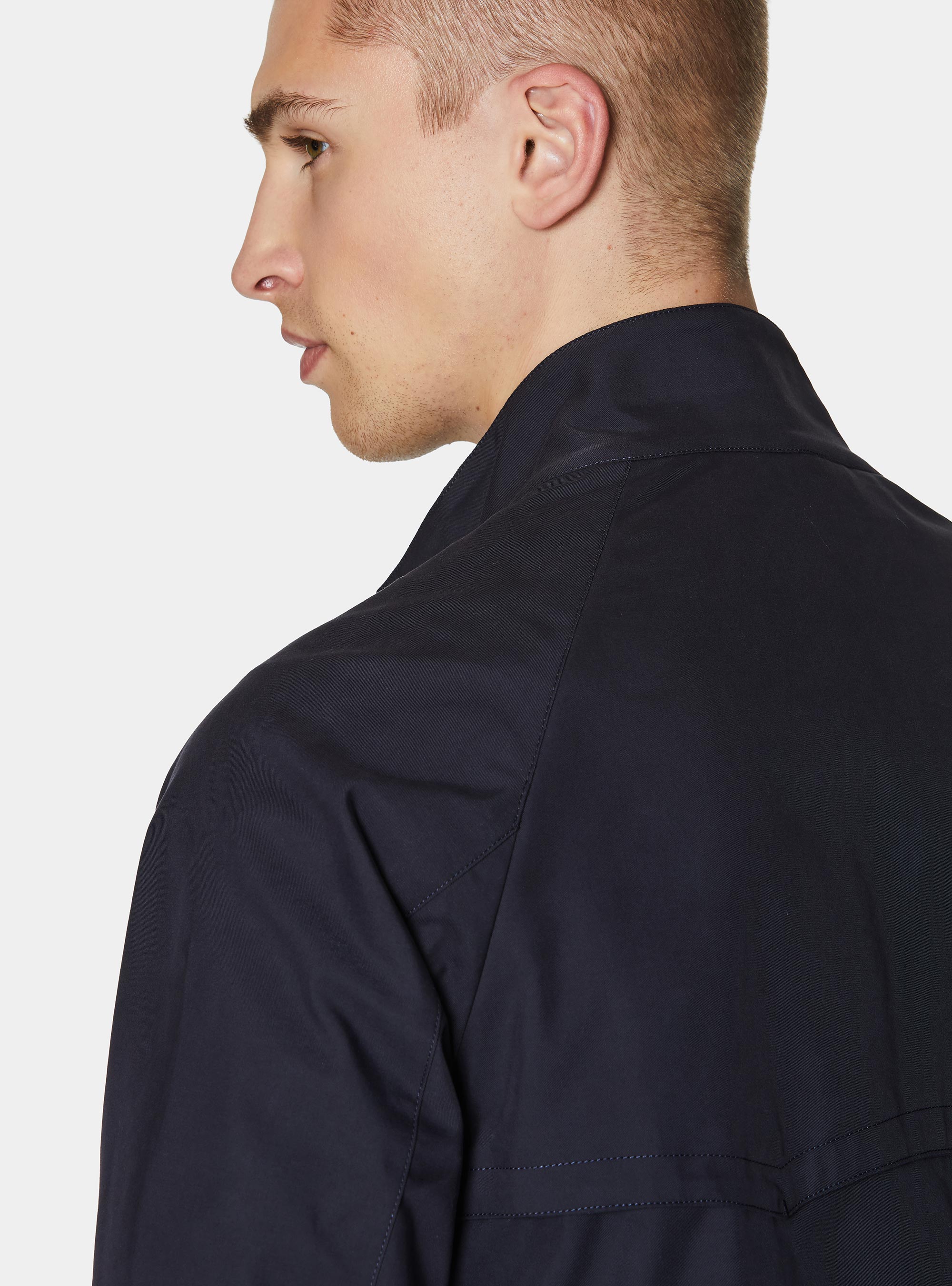 Cazadora bomber en mezcla de algod&oacute;n, AZUL MARINO