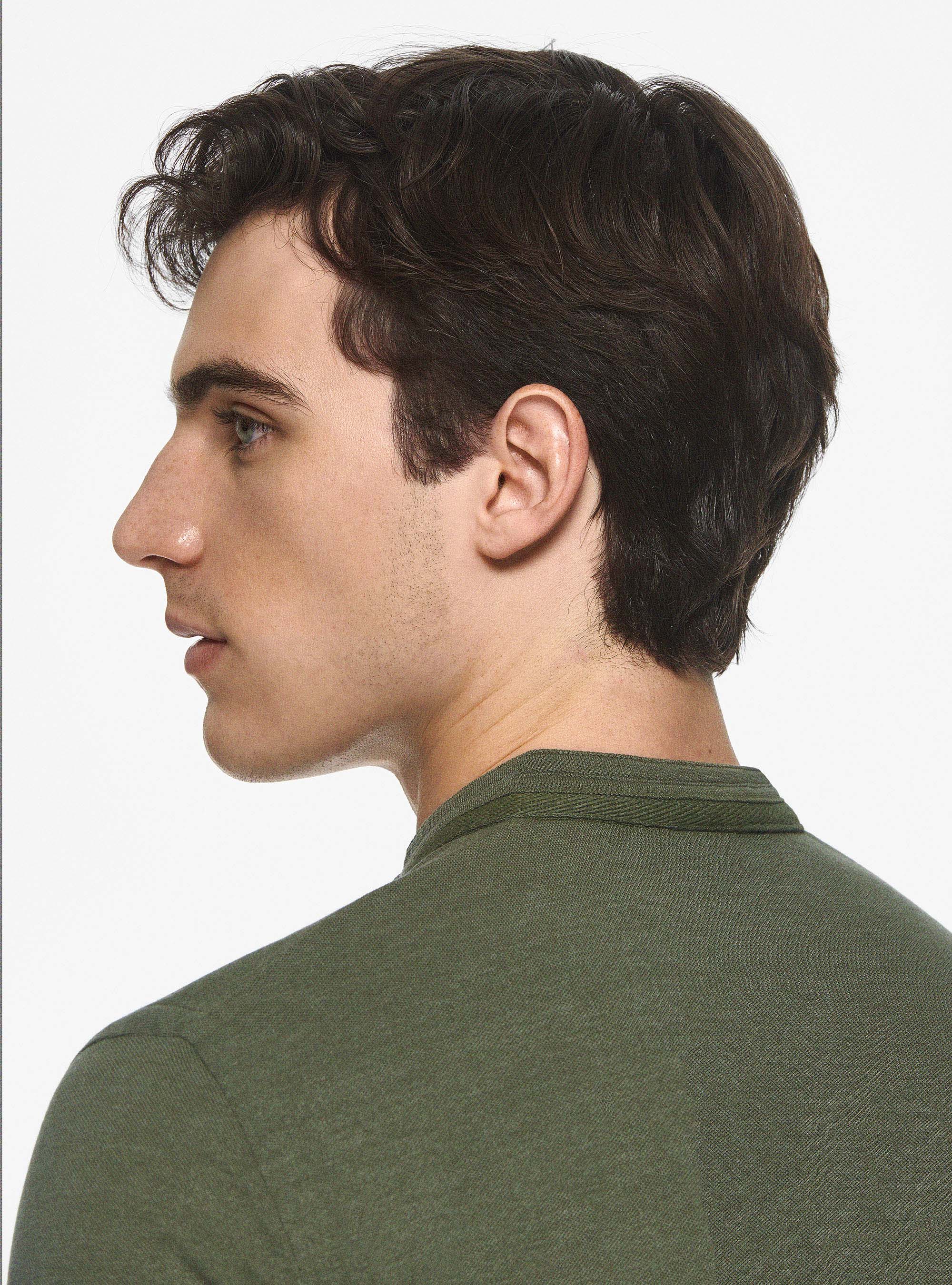 Polo coreana in piquet, SALVIA 0602C