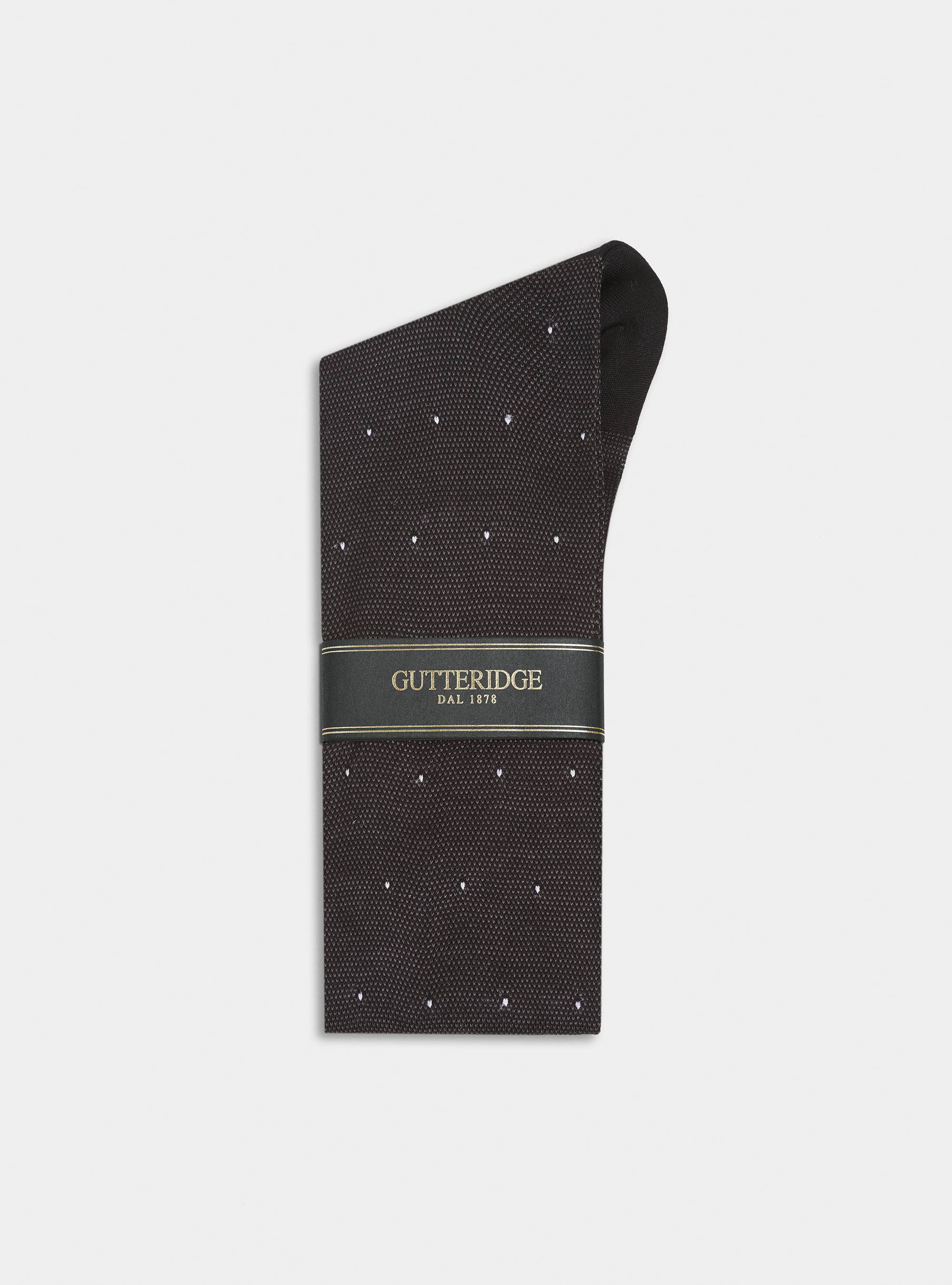 Calza lunga a pois filo di Scozia, NERO