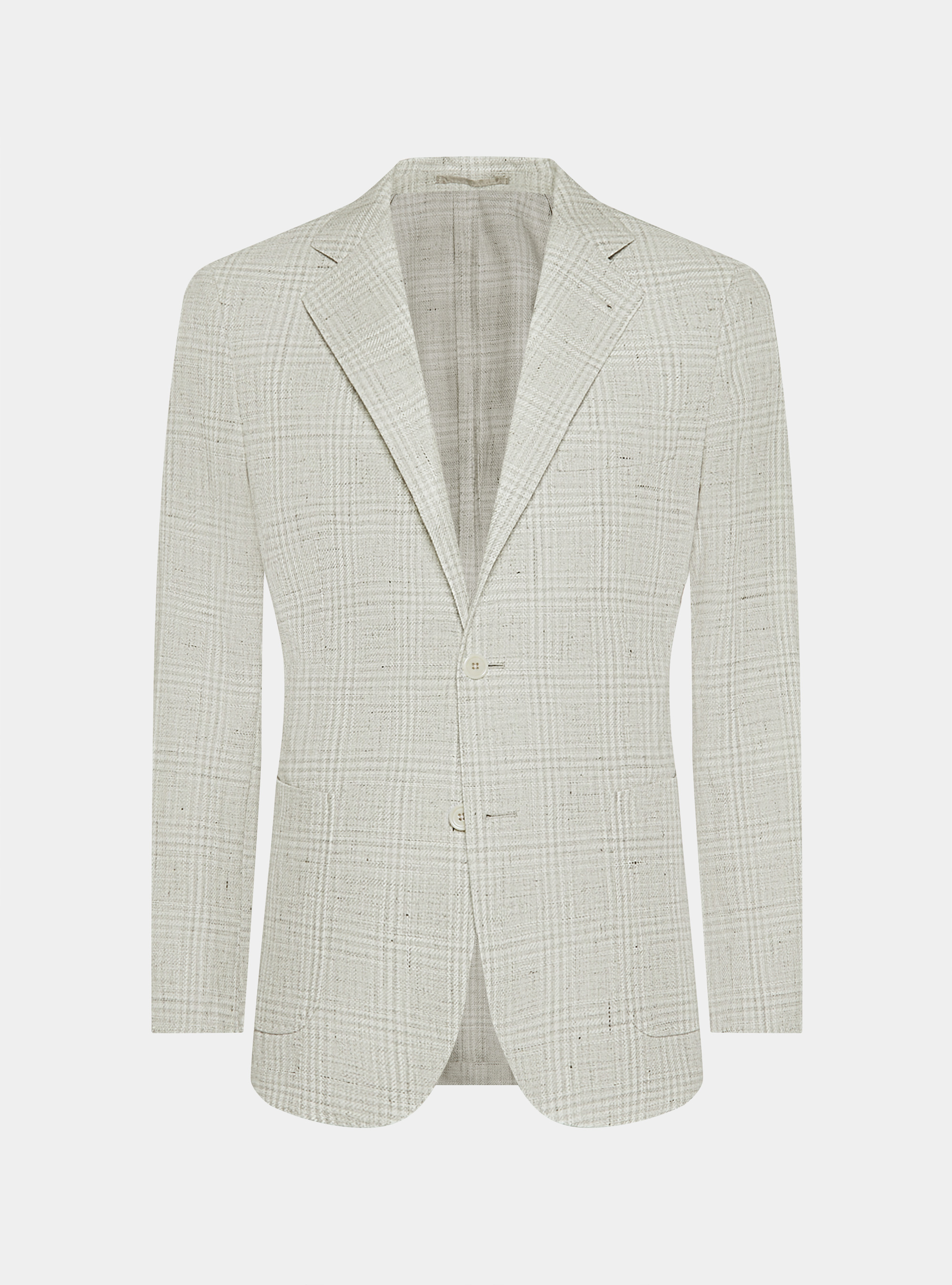 Giacca fantasia in lino e cotone, GRIGIO MELANGE 0151C