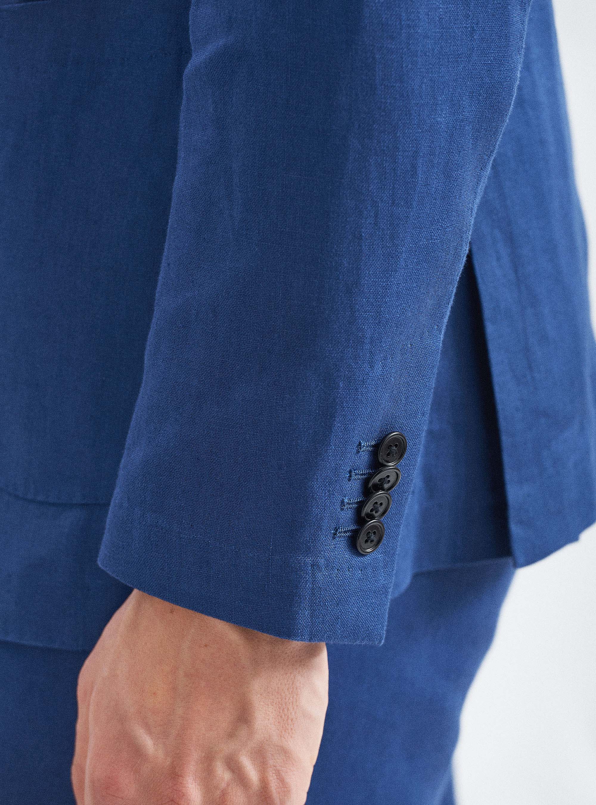 Giacca per abito in puro lino, BLU