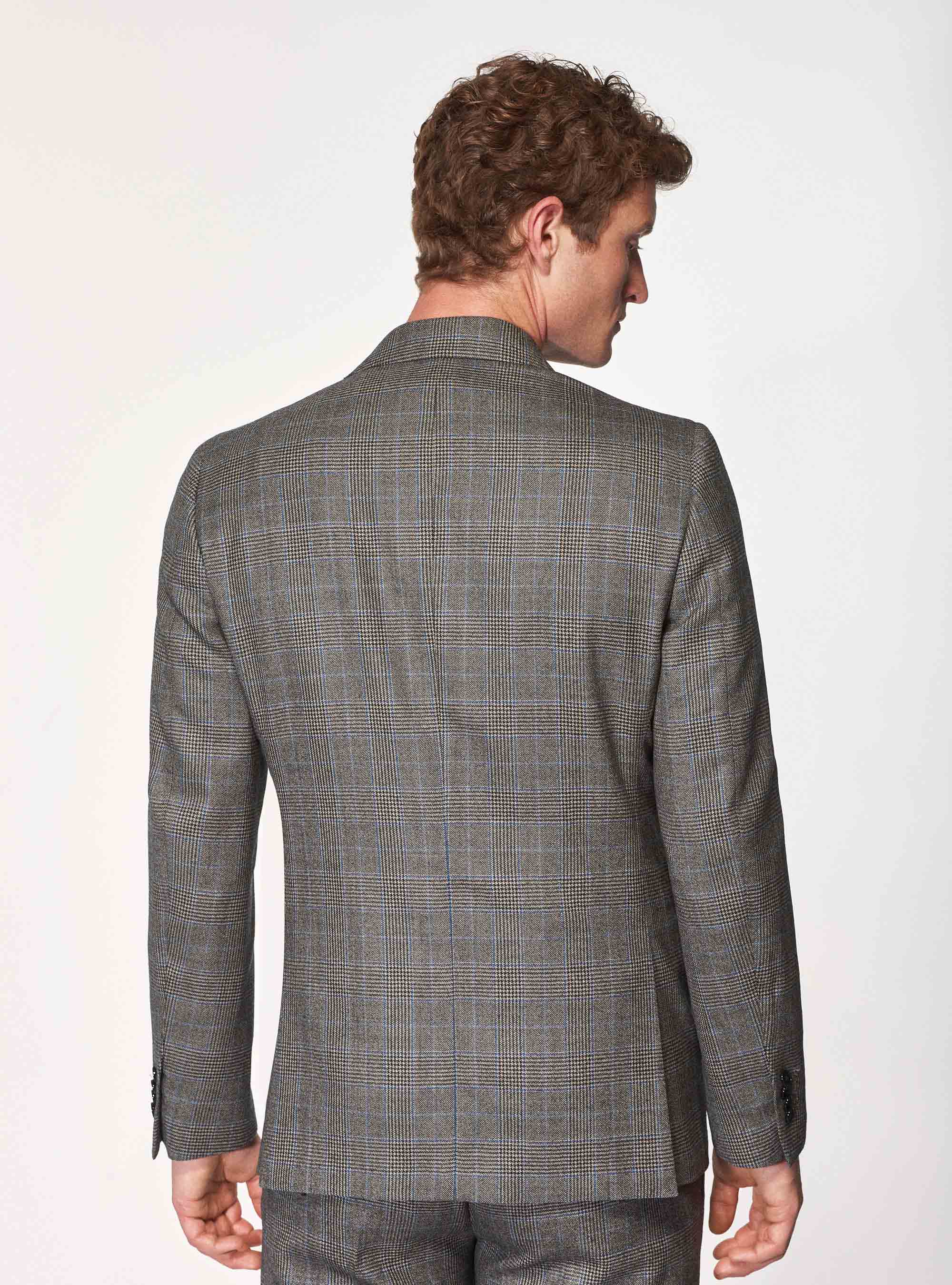 Giacca per abito principe di Galles in 100% lana Vitale Barberis Canonico, FANGO