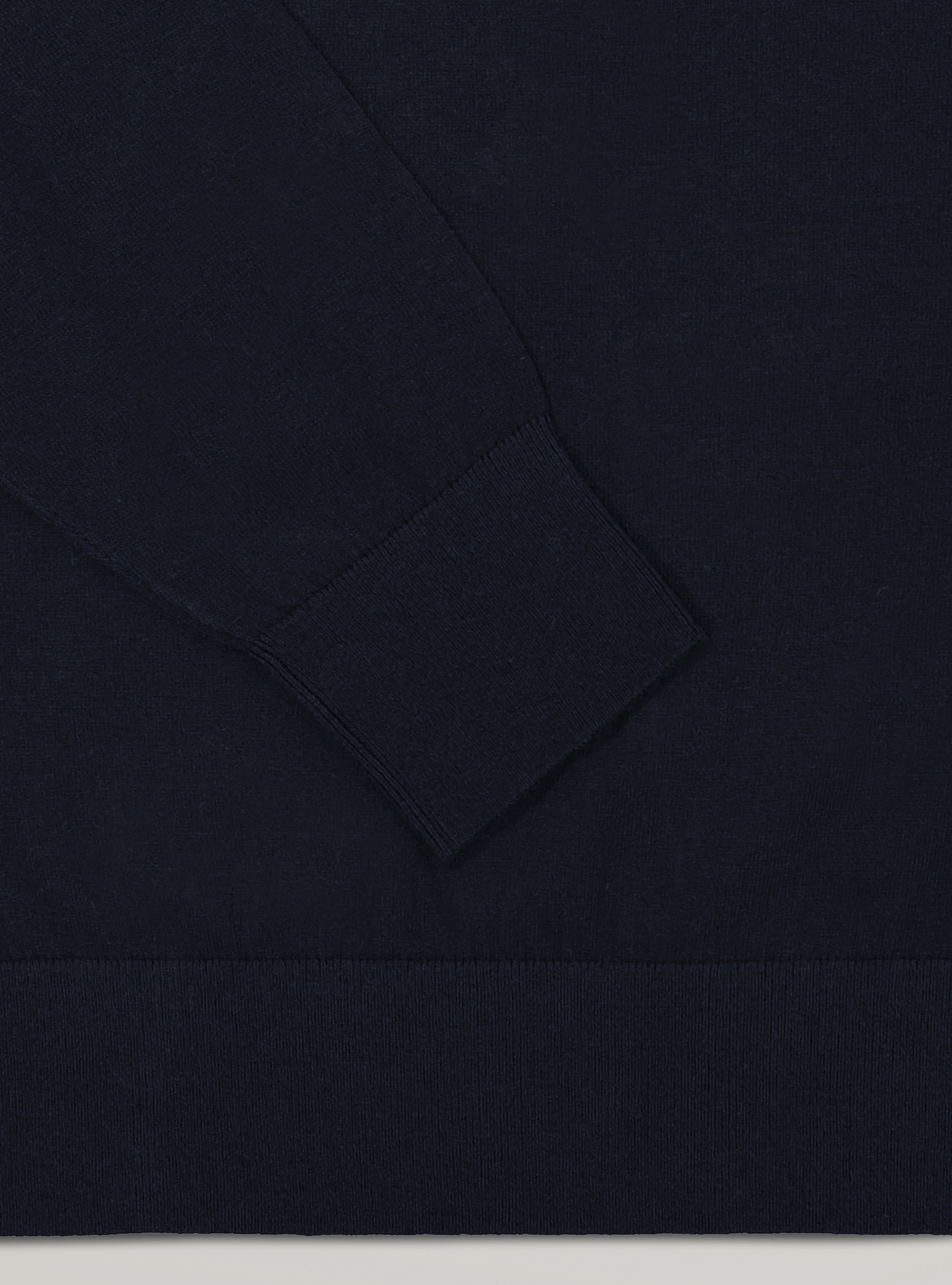 Maglia scollo a v in cotone seta e cashmere, BLU NAVY