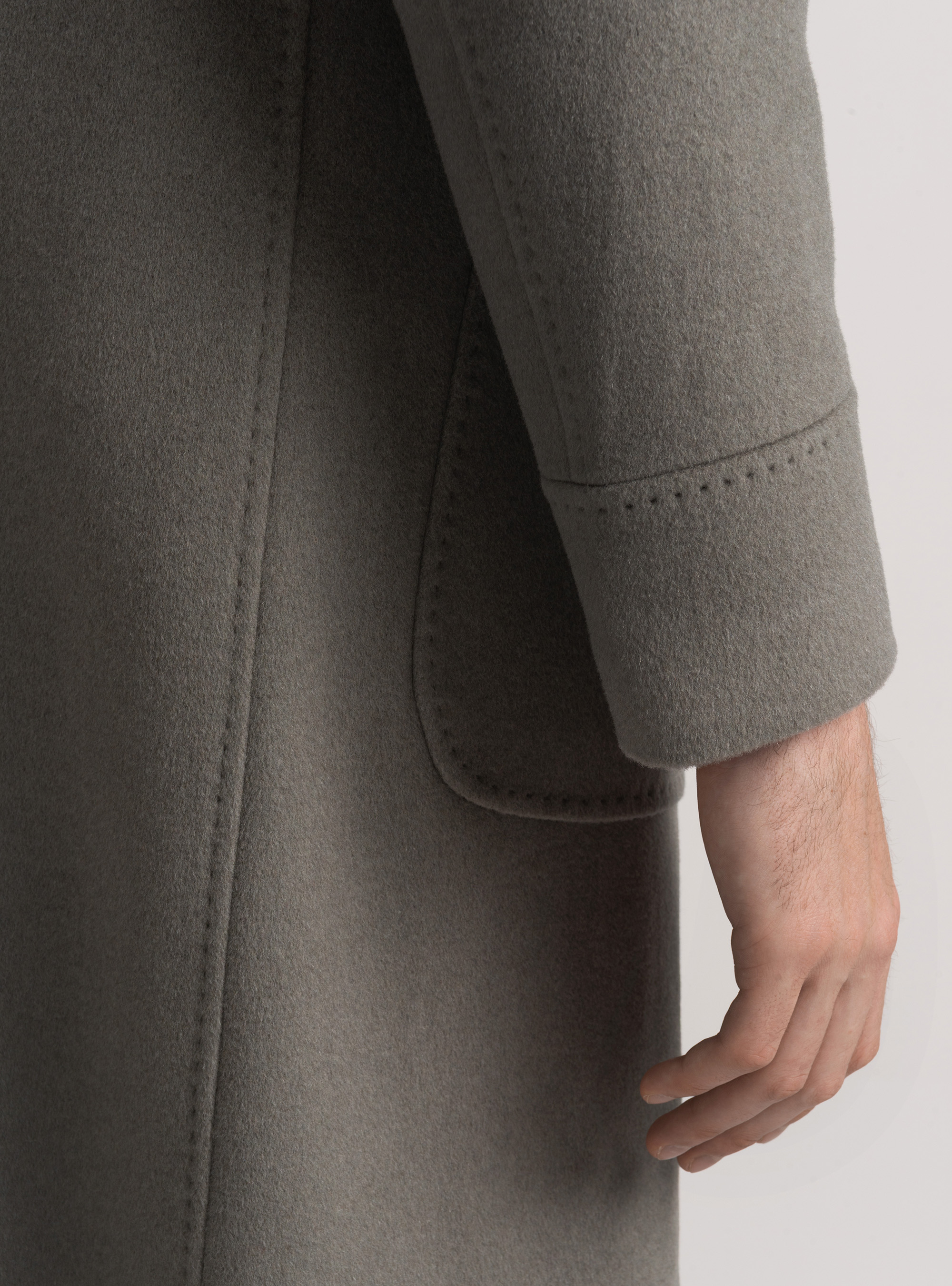 Abrigo con doble botonadura de lana de cachemira, SALVIA 0602C