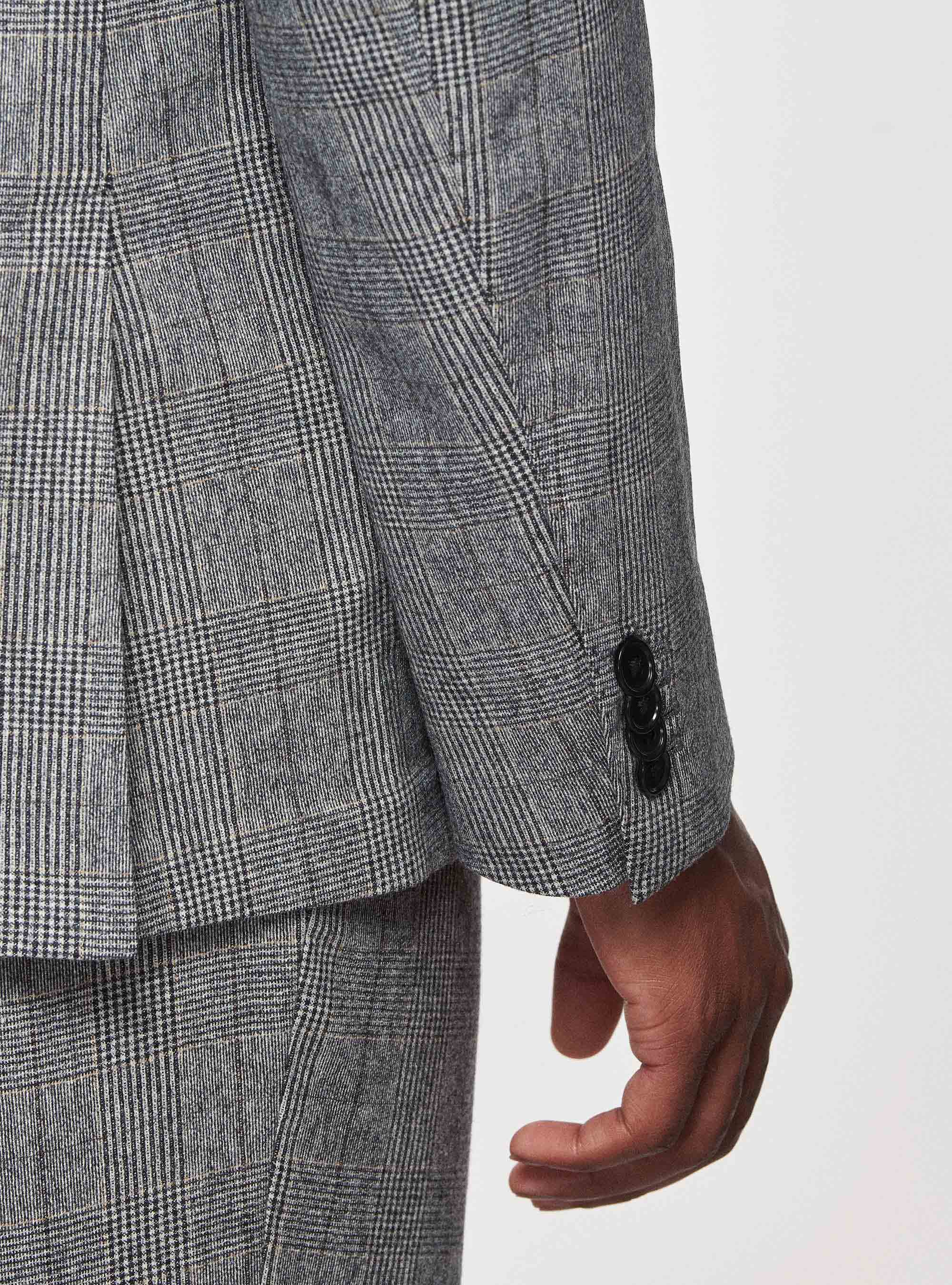 Giacca in lana principe di Galles, GRIGIO CHIARO MELANGE