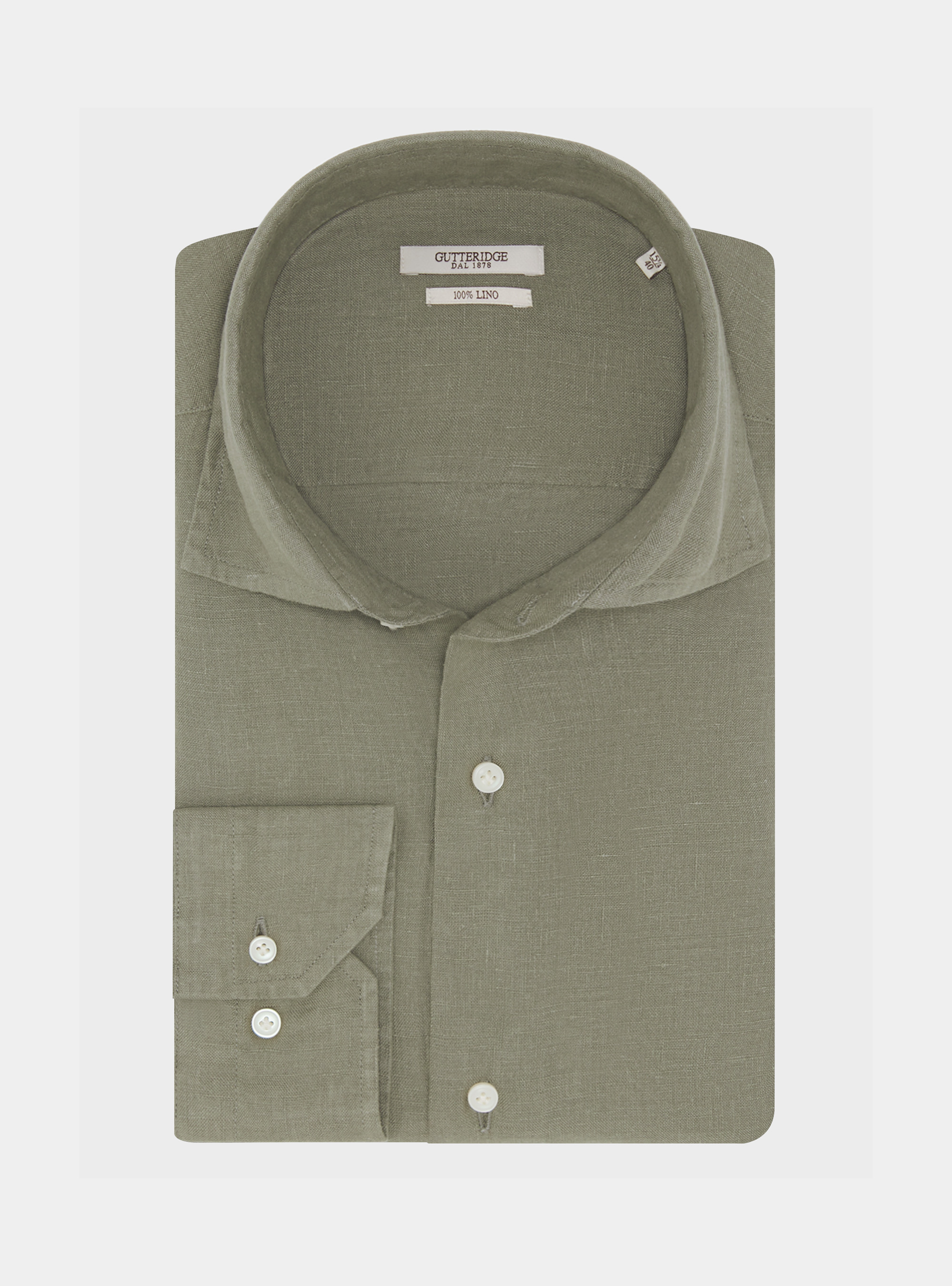 Camicia in puro lino, SALVIA 0602C