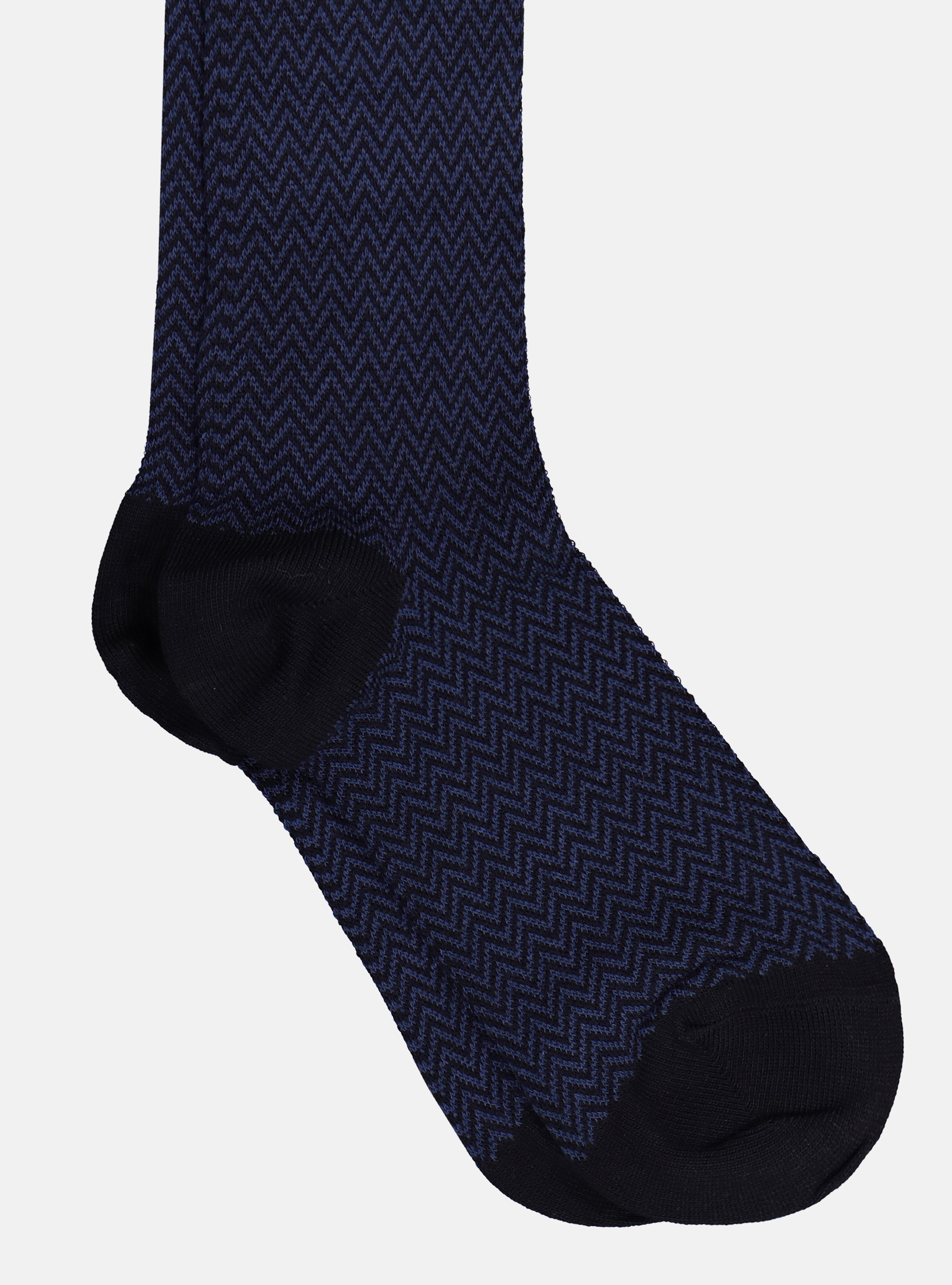 Herringbone long socks, NAVY BLUE