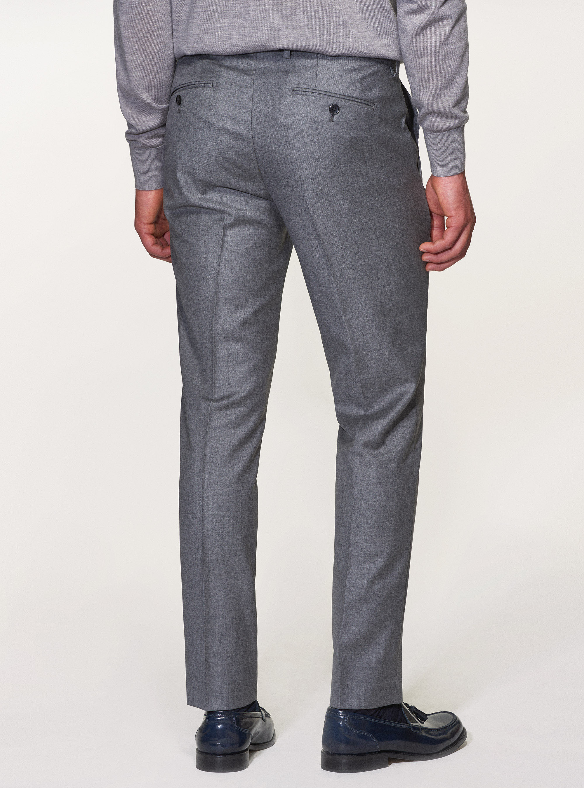 Suit trousers in pure superfine wool 110's Vitale Barberis Canonico, GREY