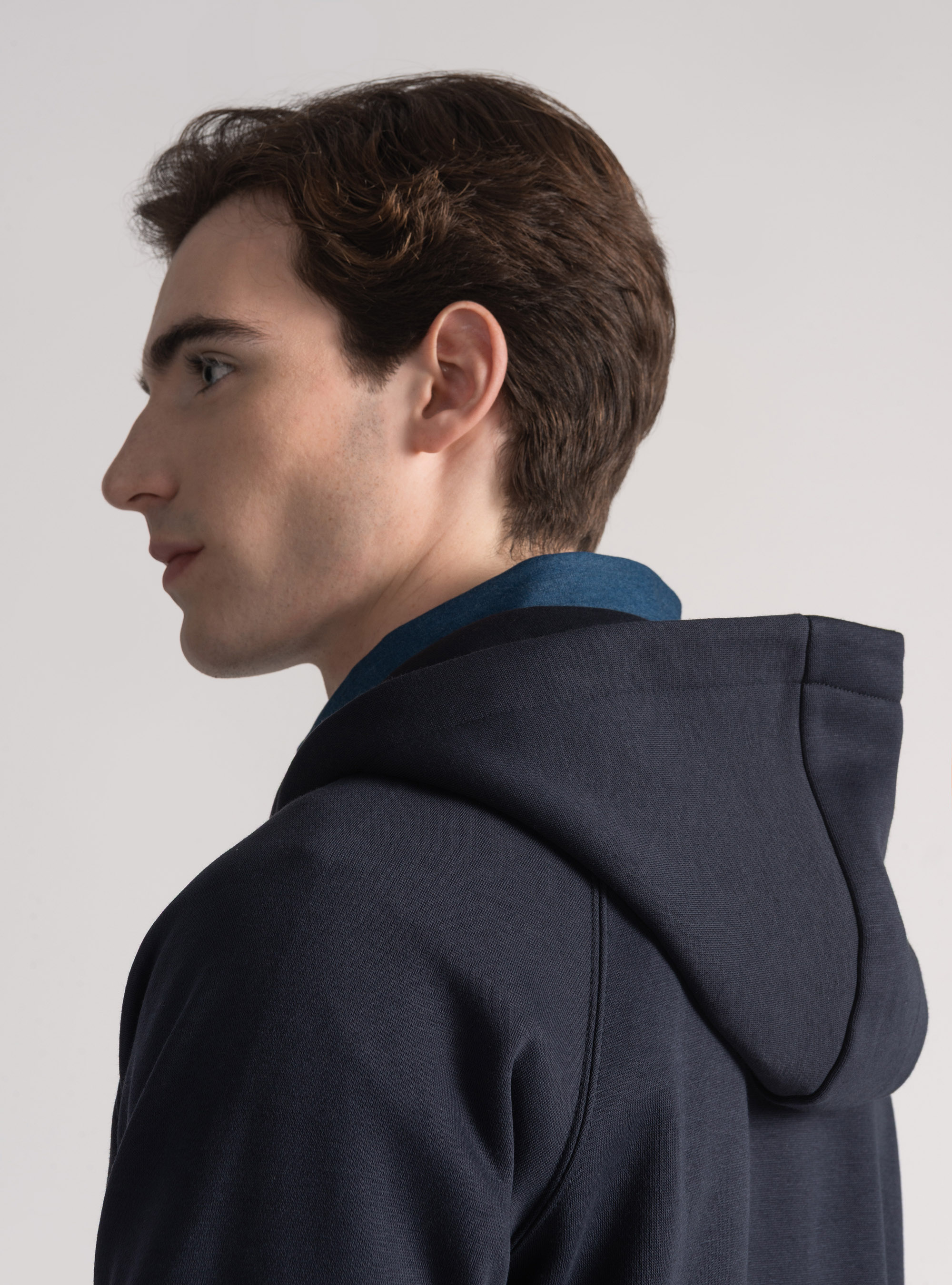 Sudadera con capucha GT01 en mezcla de algodón, AZUL MARINO