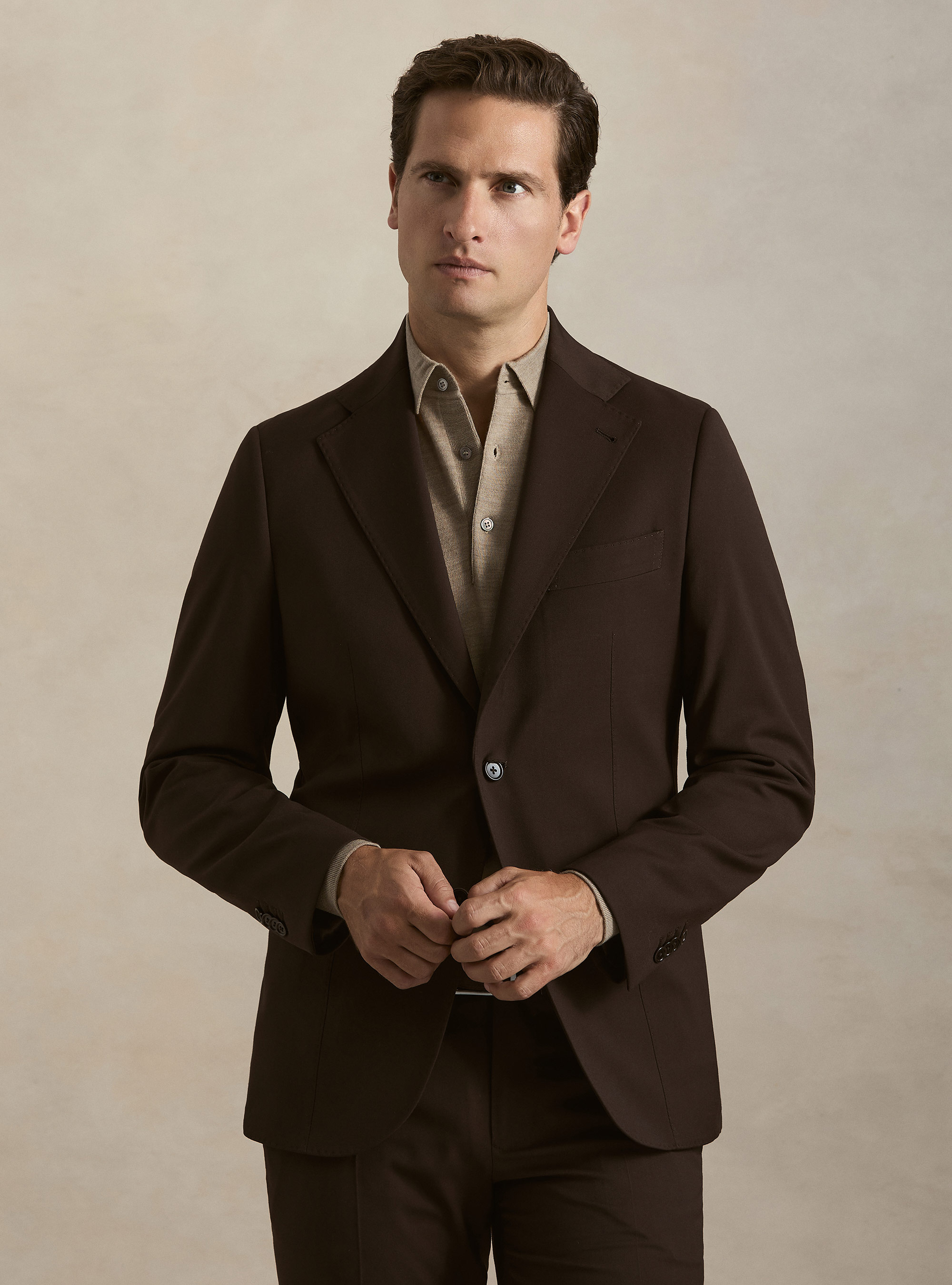Slim fit classic suit blazer, BROWN