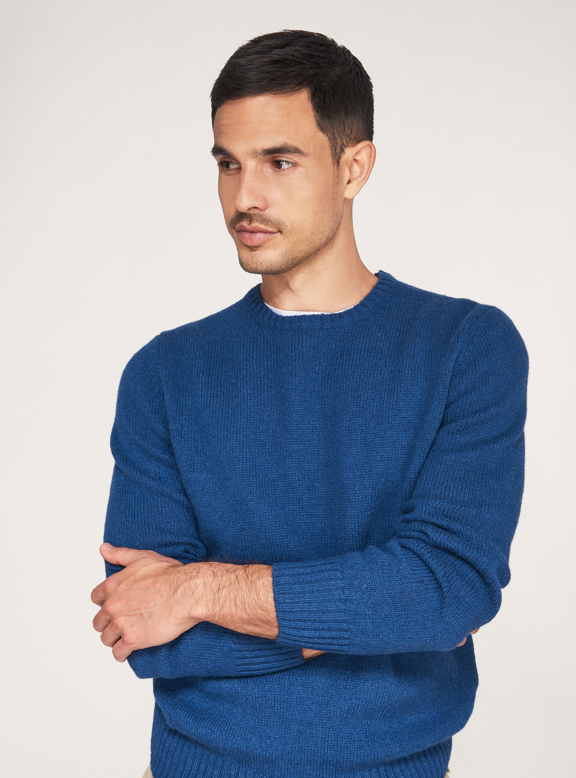 Maglia girocollo 100% lana shetland, BASALTO