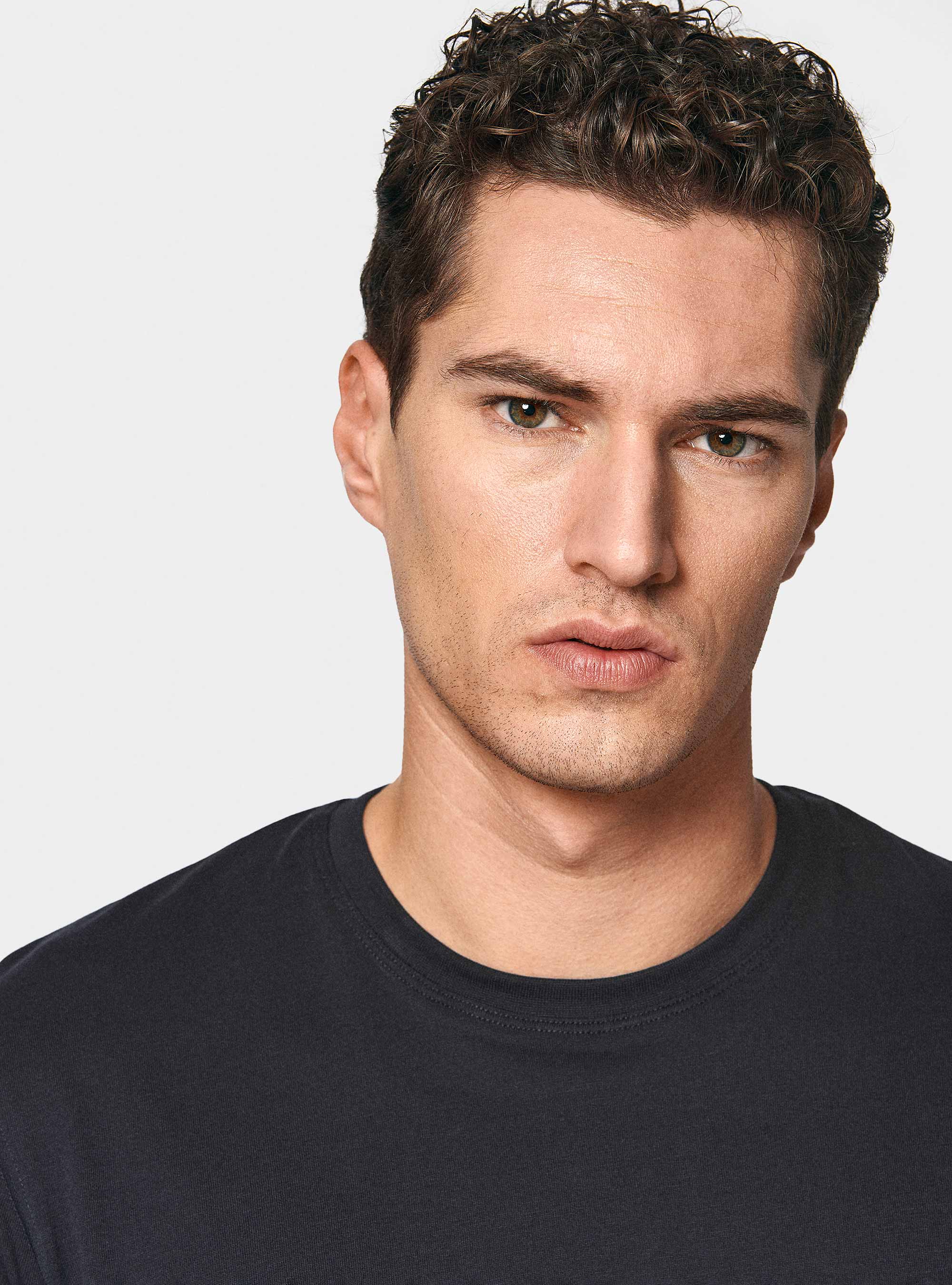 Half-sleeve T-shirt in Supima cotton, NAVY BLUE