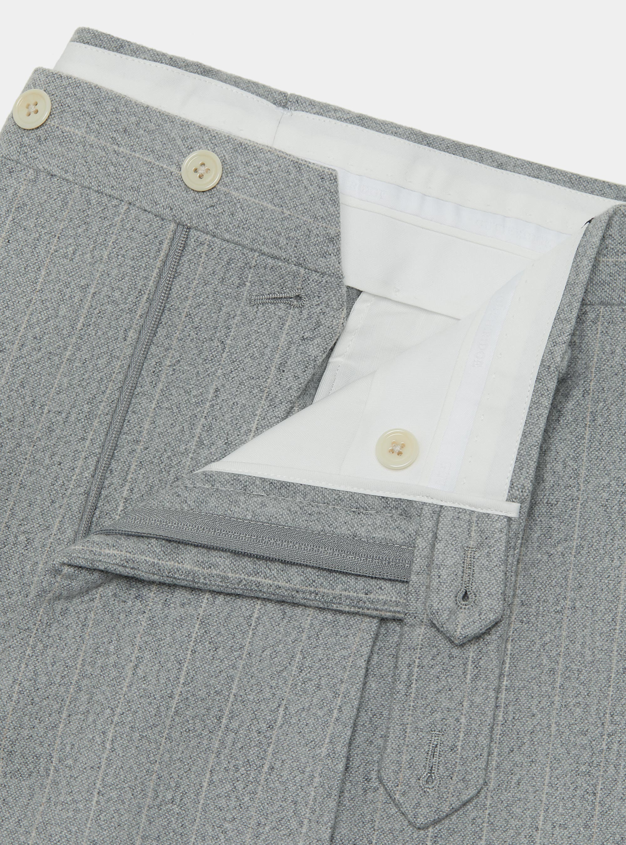 Pantaloni in flanella gessata, GRIGIO CHIARO MELANGE
