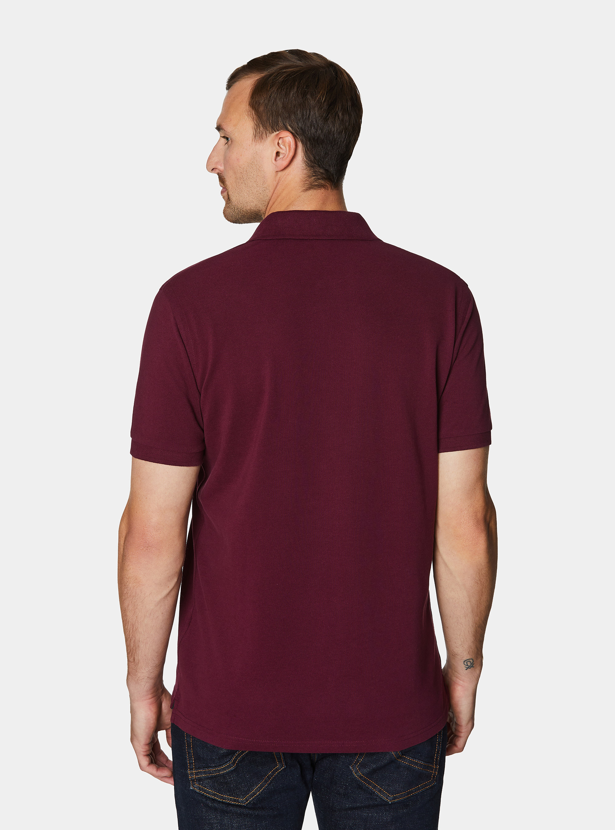 Classic piqu&eacute; polo shirt, BORDEAUX